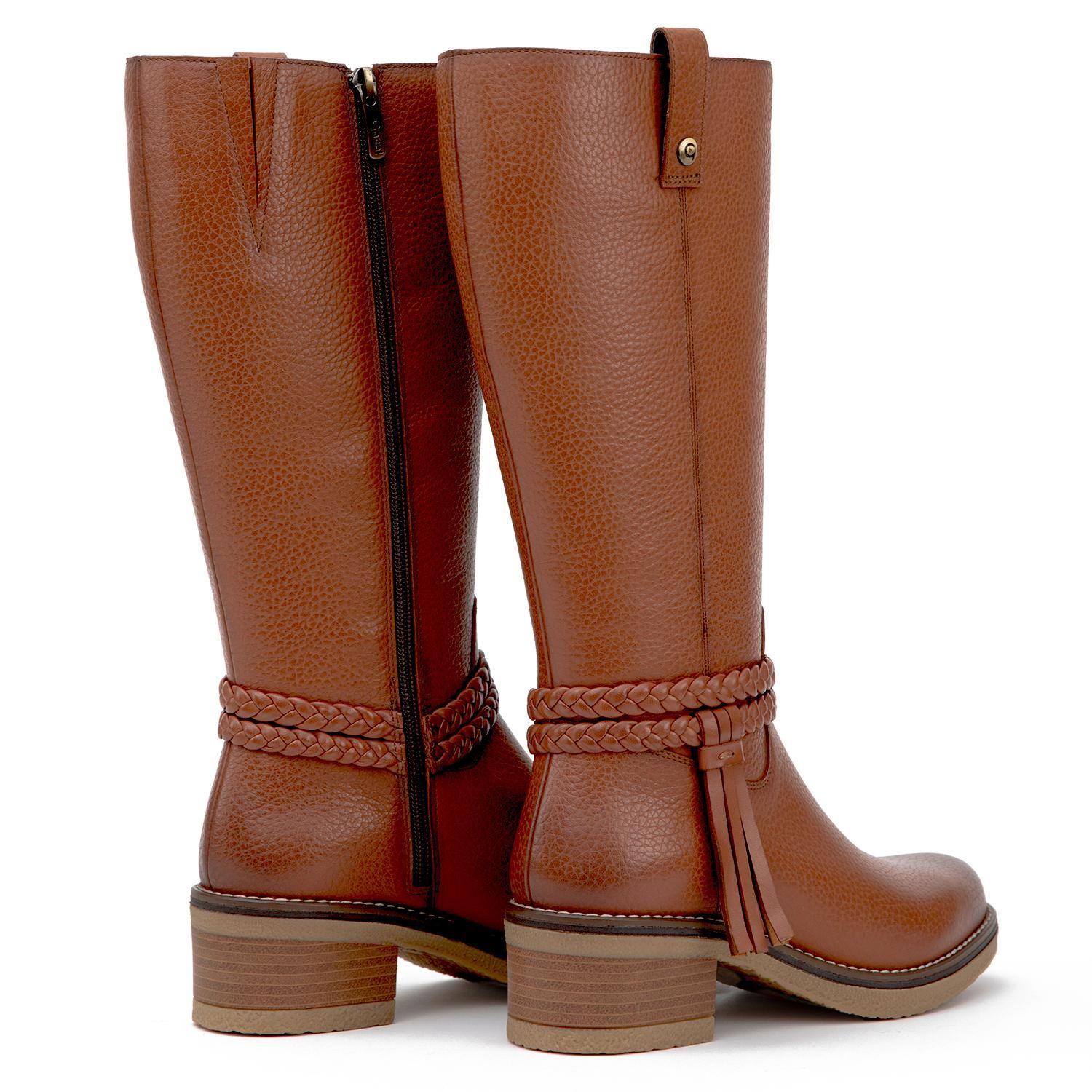 Bota de cuero mujer Gacel camel Mika 0660914-4