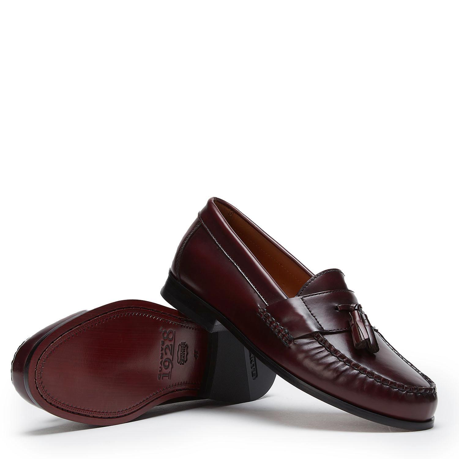 Mocasin de cuero hombre Guante guinda Suela 0035631-3