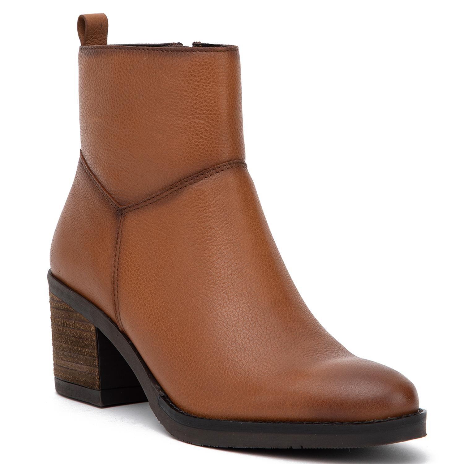 Botin de cuero mujer Gacel camel Piera-2