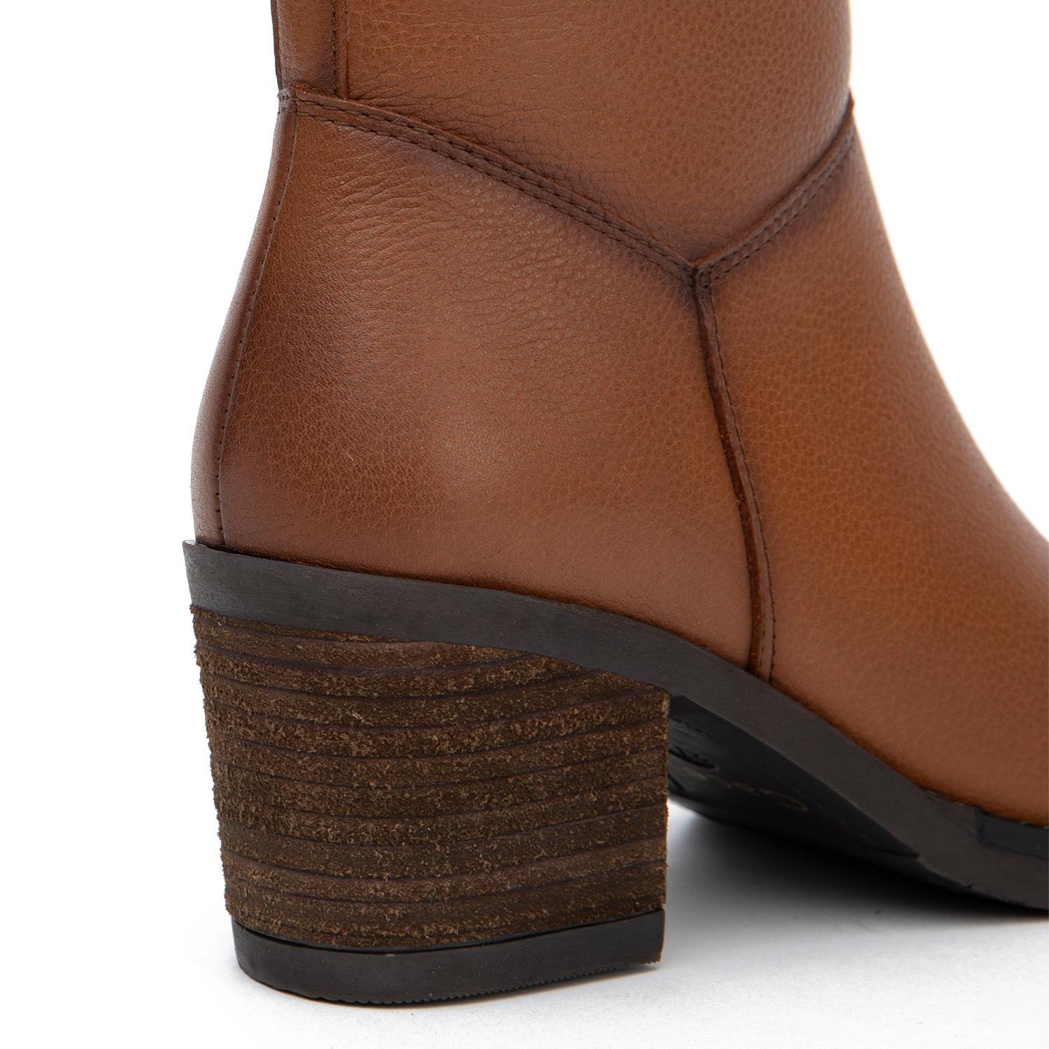 Botin de cuero mujer Gacel camel Piera-3