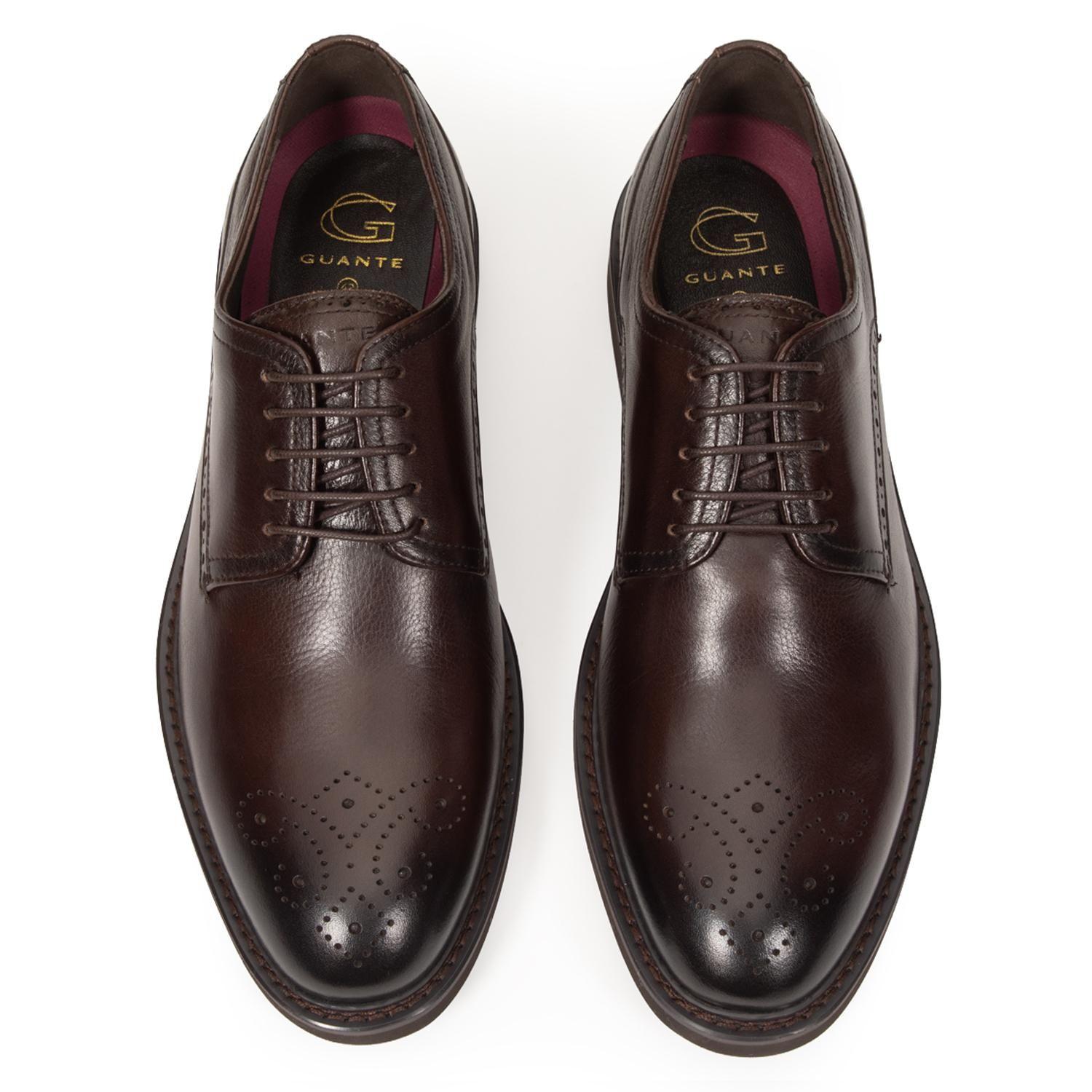 Zapato de cuero hombre Guante chocolate Vilos-2