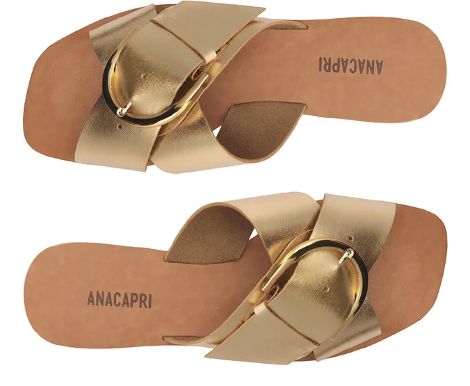 Sandalia de cuero mujer Anacapri dorado Lupe-4