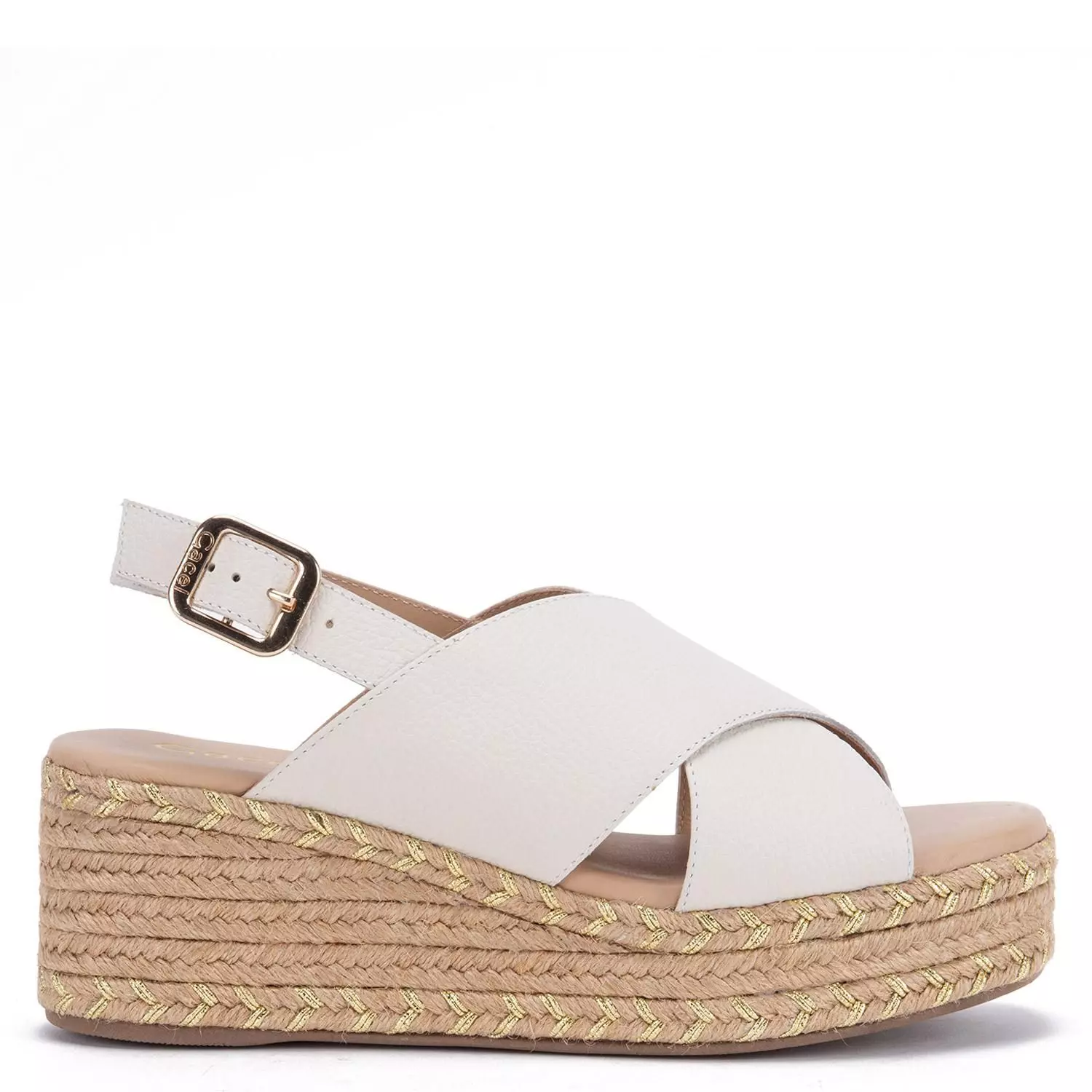 Sandalia de cuero mujer Gacel Off White Coni 0660353-0