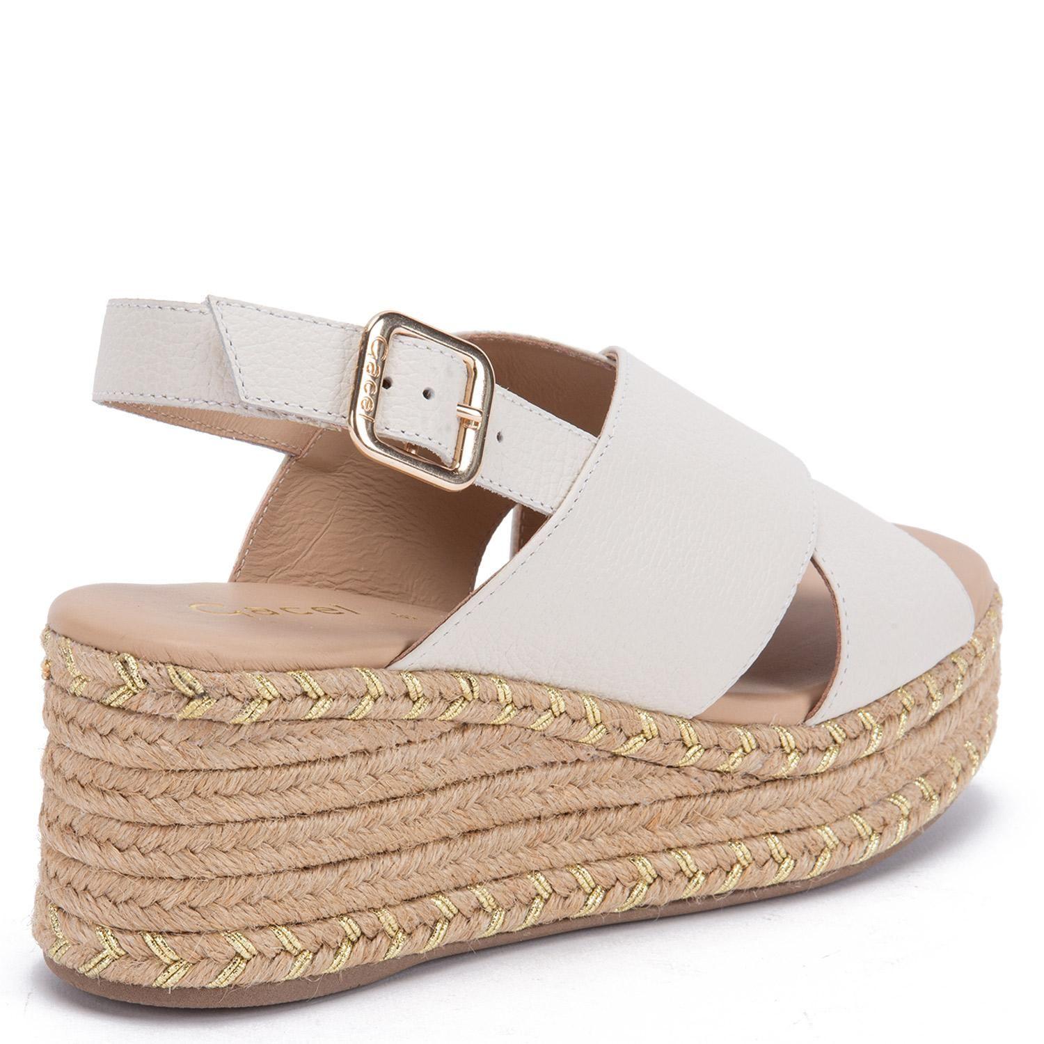 Sandalia de cuero mujer Gacel Off White Coni 0660353-4