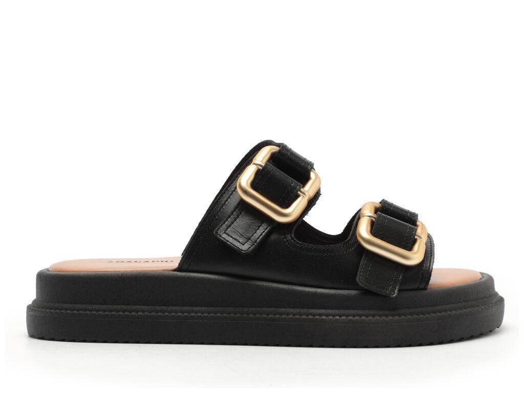 Sandalia de cuero mujer Anacapri negro Ana C3057800030001-0