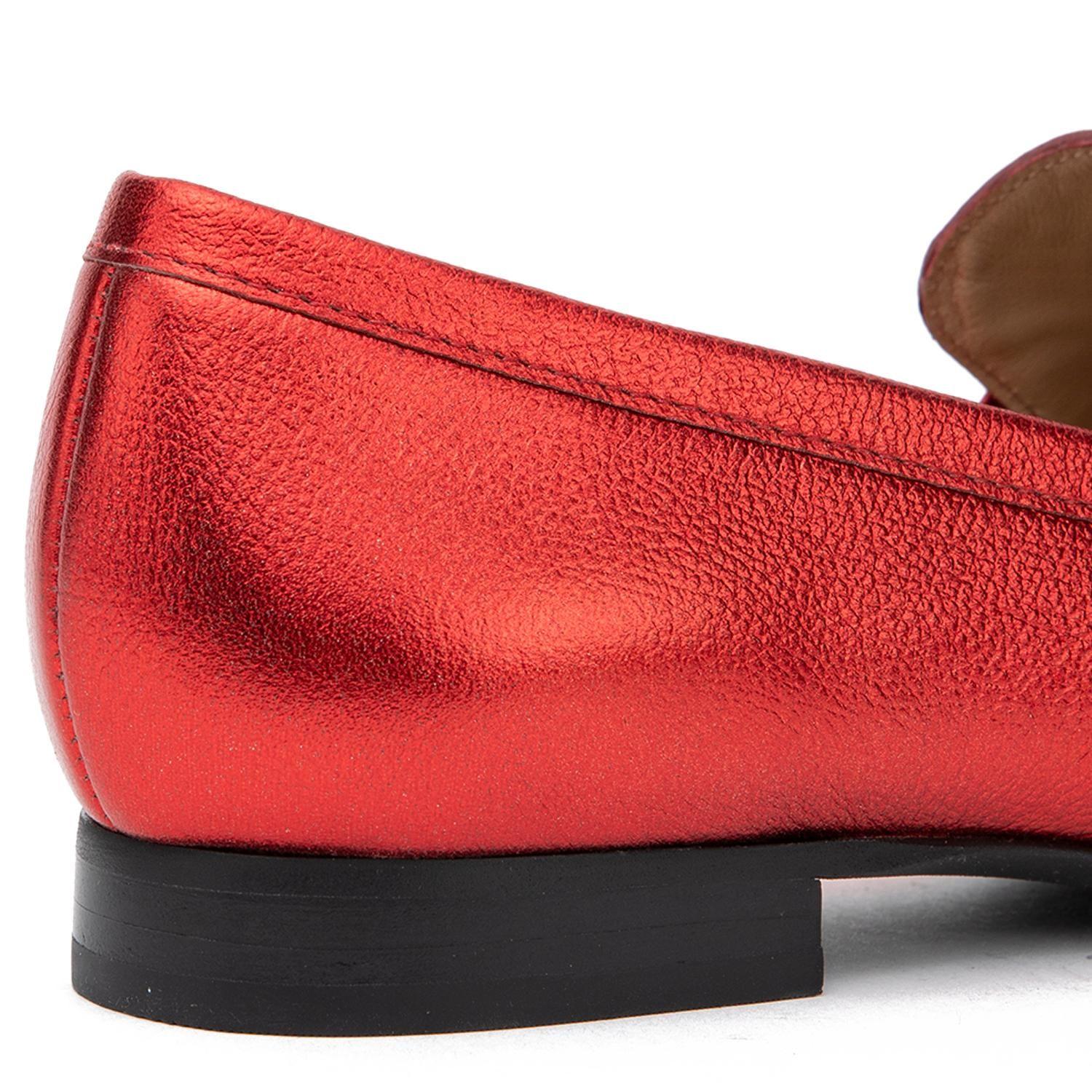 Mocasin de cuero mujer Gacel rojo Cruxi 0660753-3