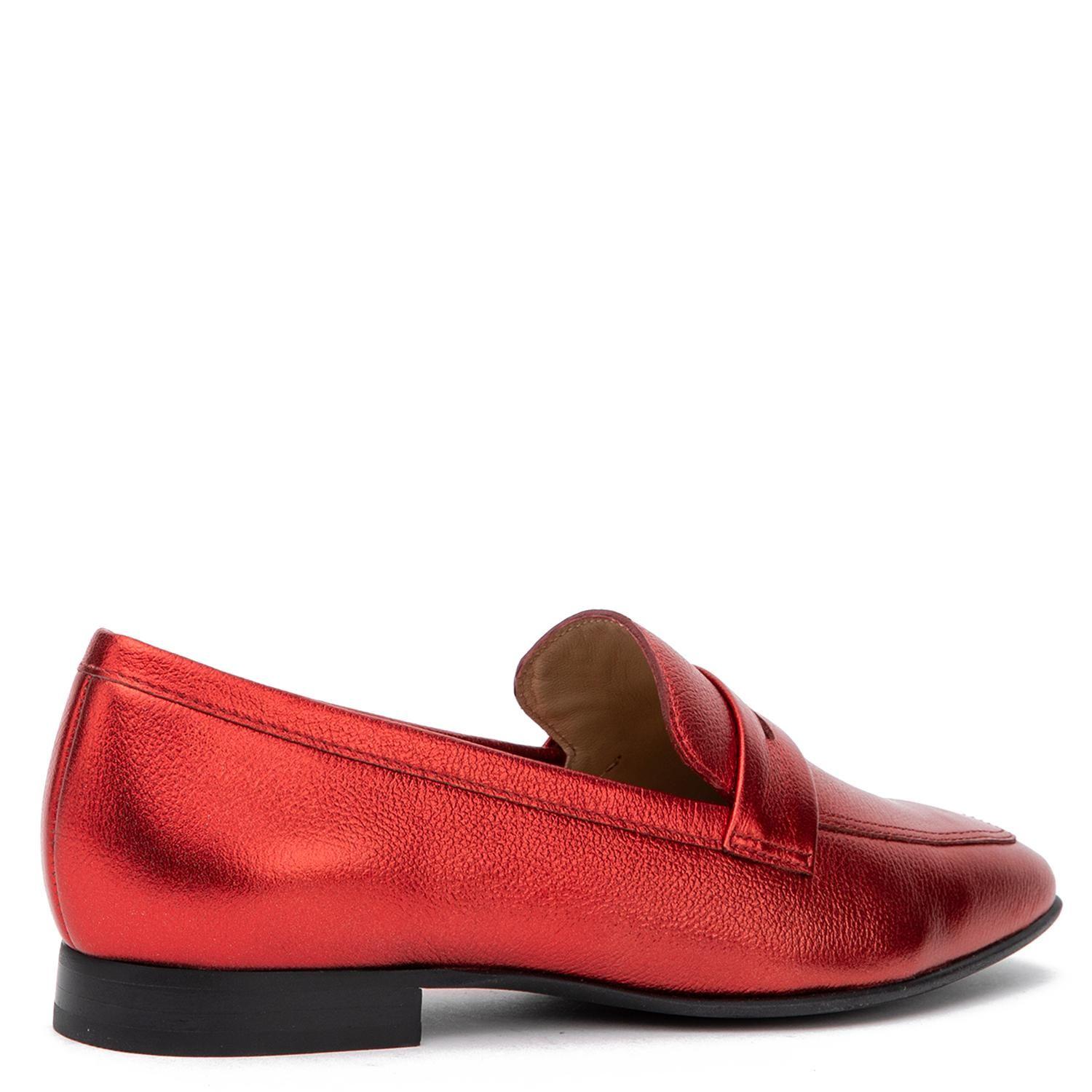 Mocasin de cuero mujer Gacel rojo Cruxi 0660753-4