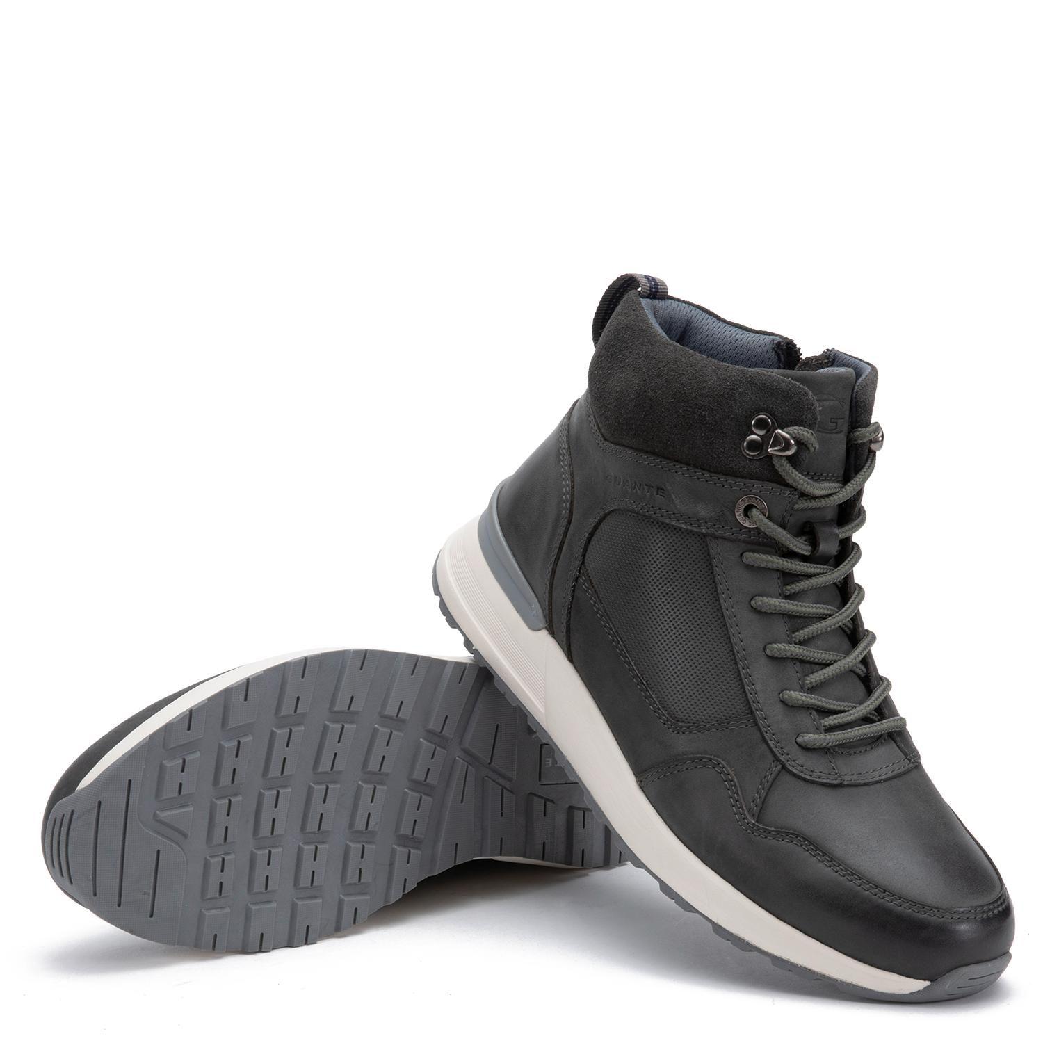 Zapatilla Caña Alta de cuero hombre Guante gris Kioto-3