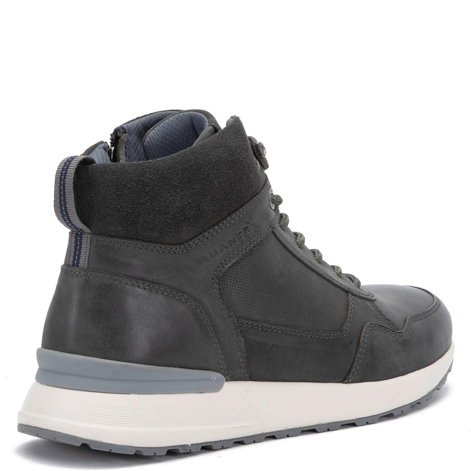Zapatilla Caña Alta de cuero hombre Guante gris Kioto-4