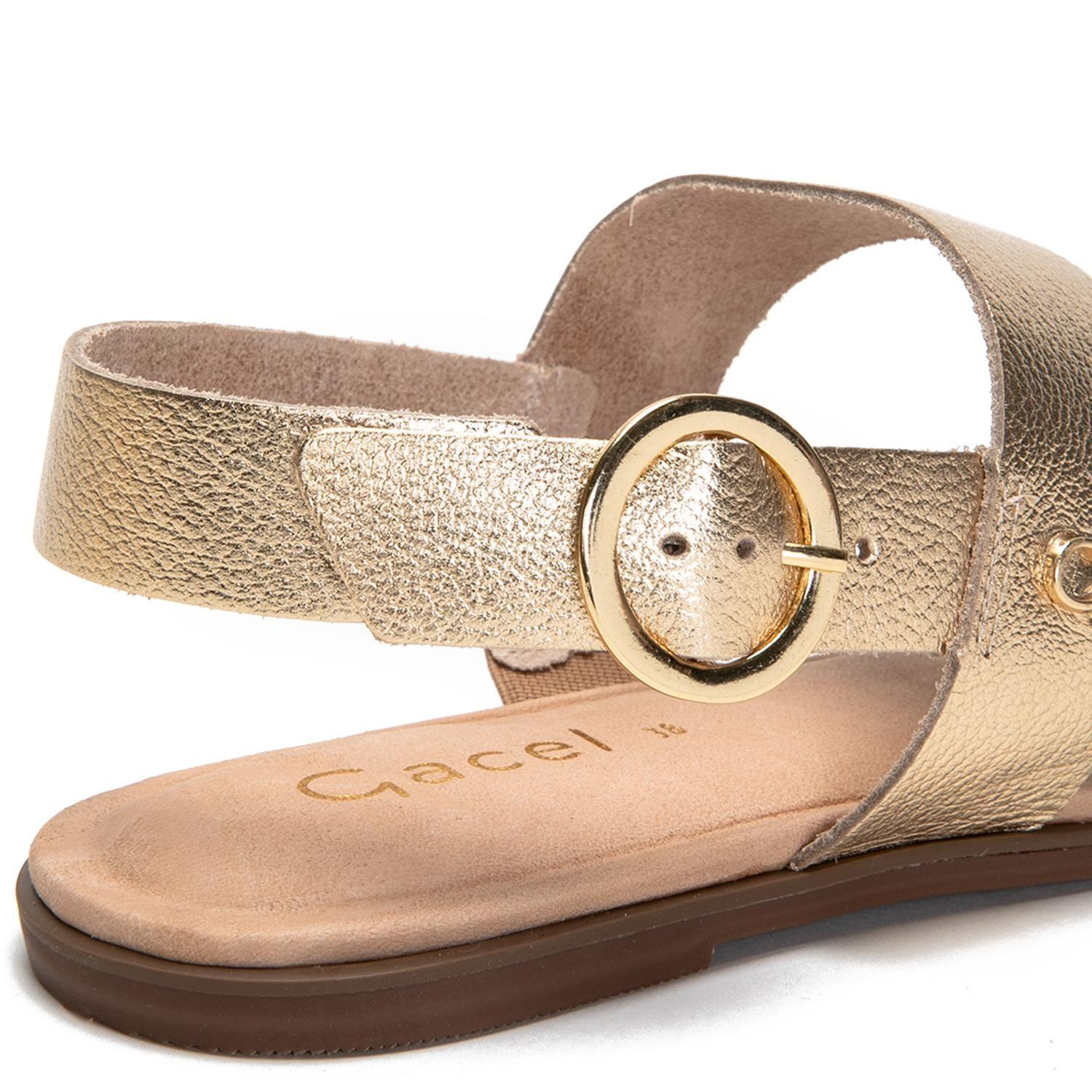 Sandalia de cuero mujer Gacel dorado Kelsie-5