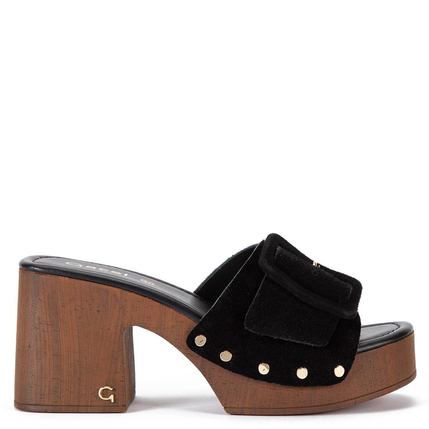 Sandalia de cuero mujer Gacel negro Daisy-0