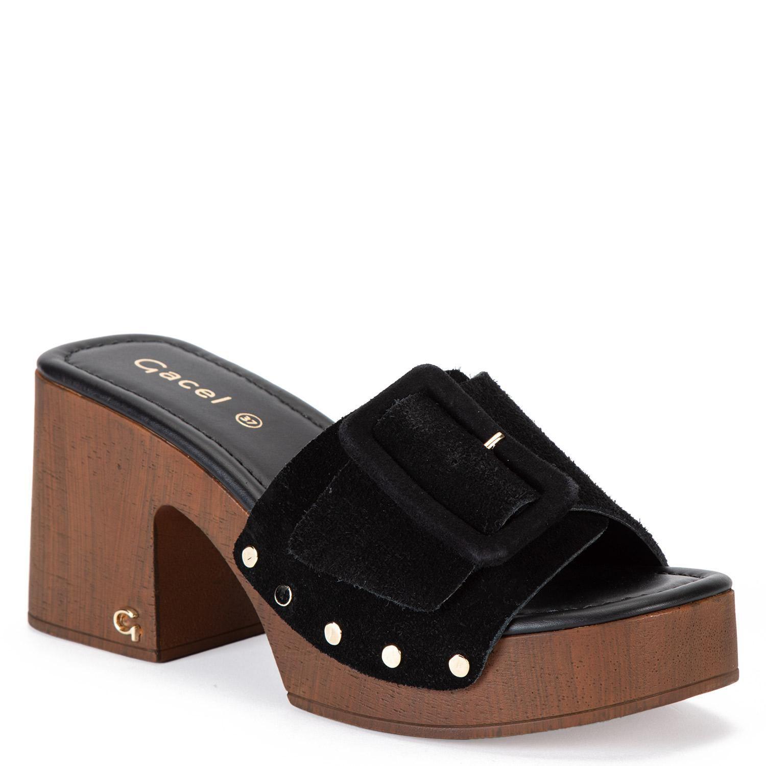 Sandalia de cuero mujer Gacel negro Daisy-2