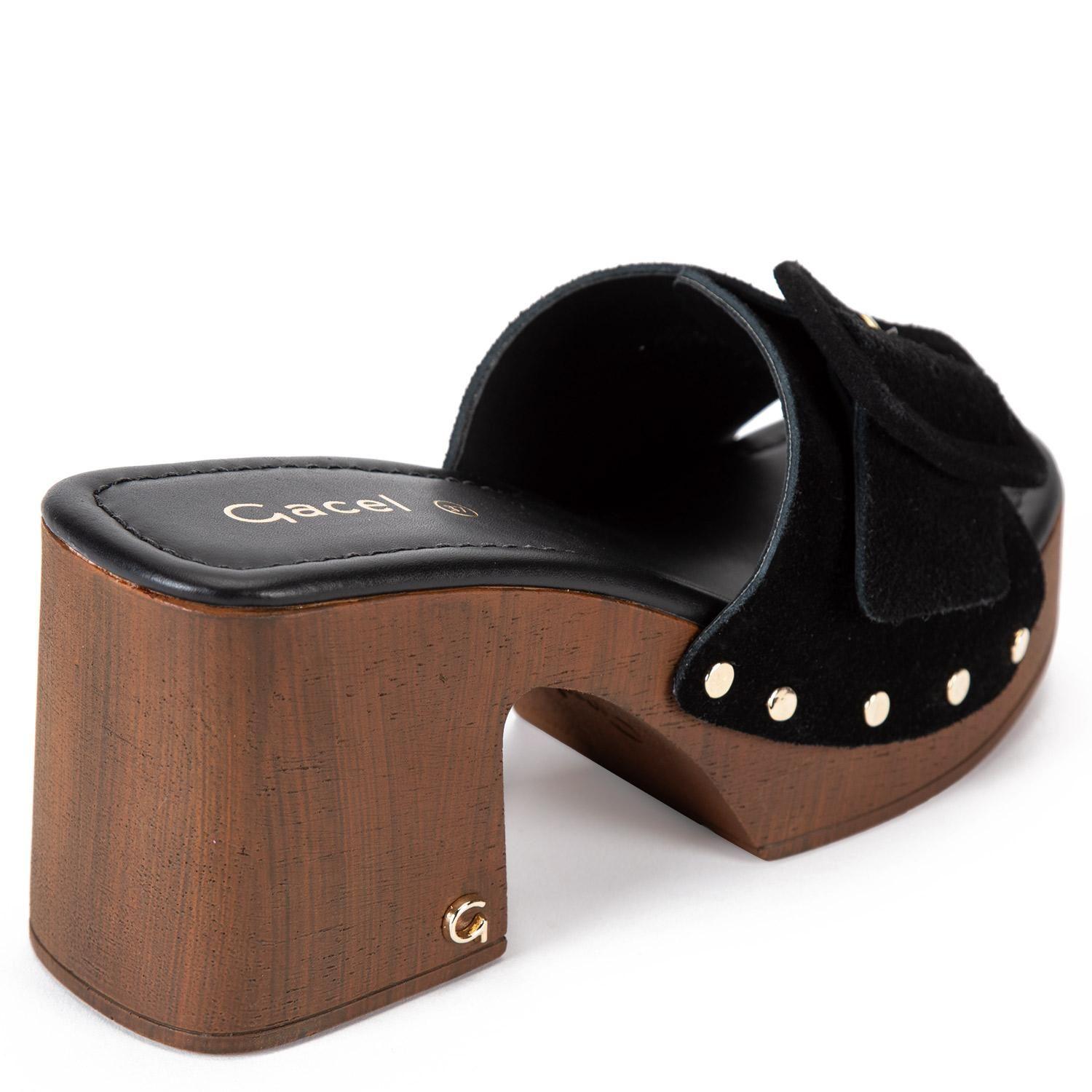 Sandalia de cuero mujer Gacel negro Daisy-4