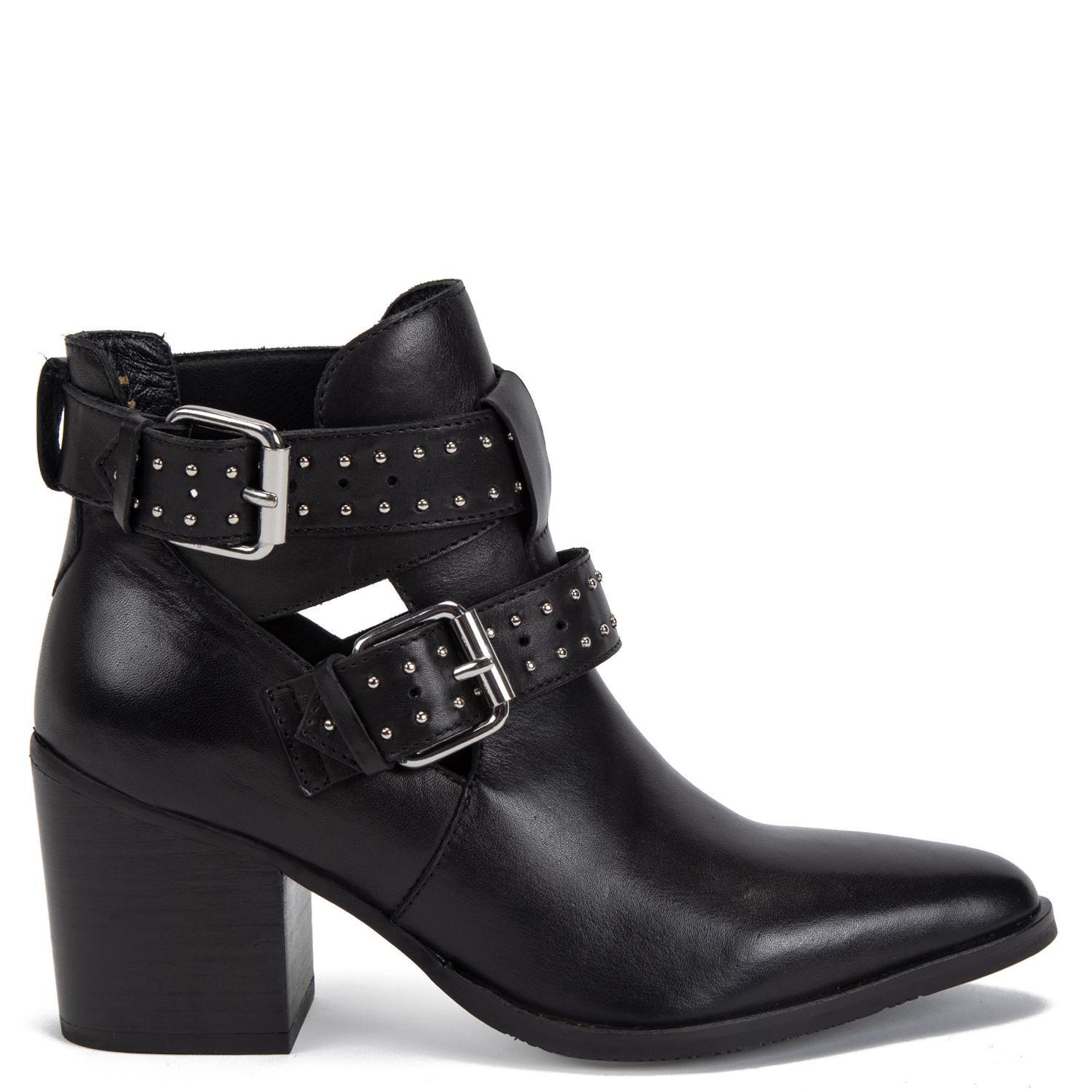 Botin de cuero mujer Gacel negro Bruna-0