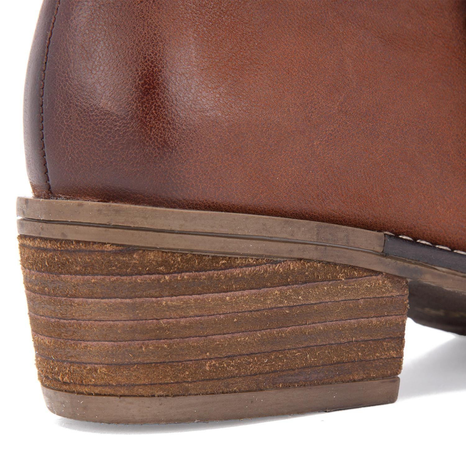 Botin de cuero mujer Gacel tostado Gina-2