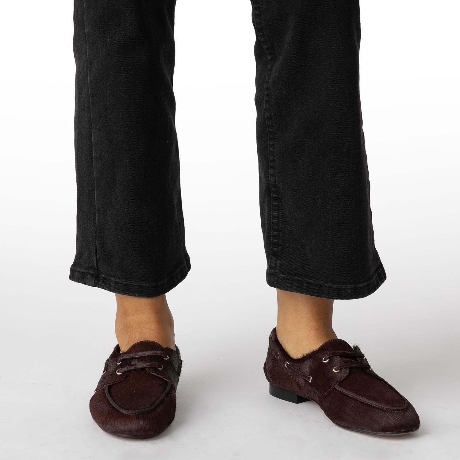 Mocasin de cuero mujer Gacel burdeo Quinn-1