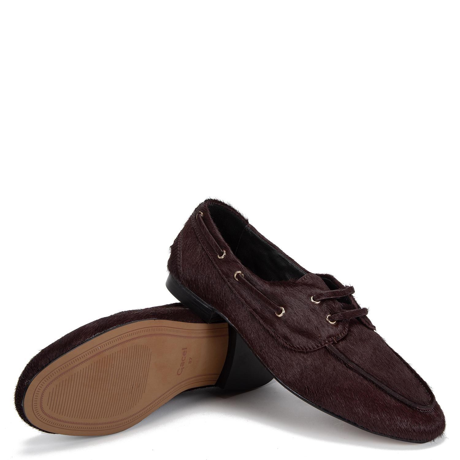 Mocasin de cuero mujer Gacel burdeo Quinn-3