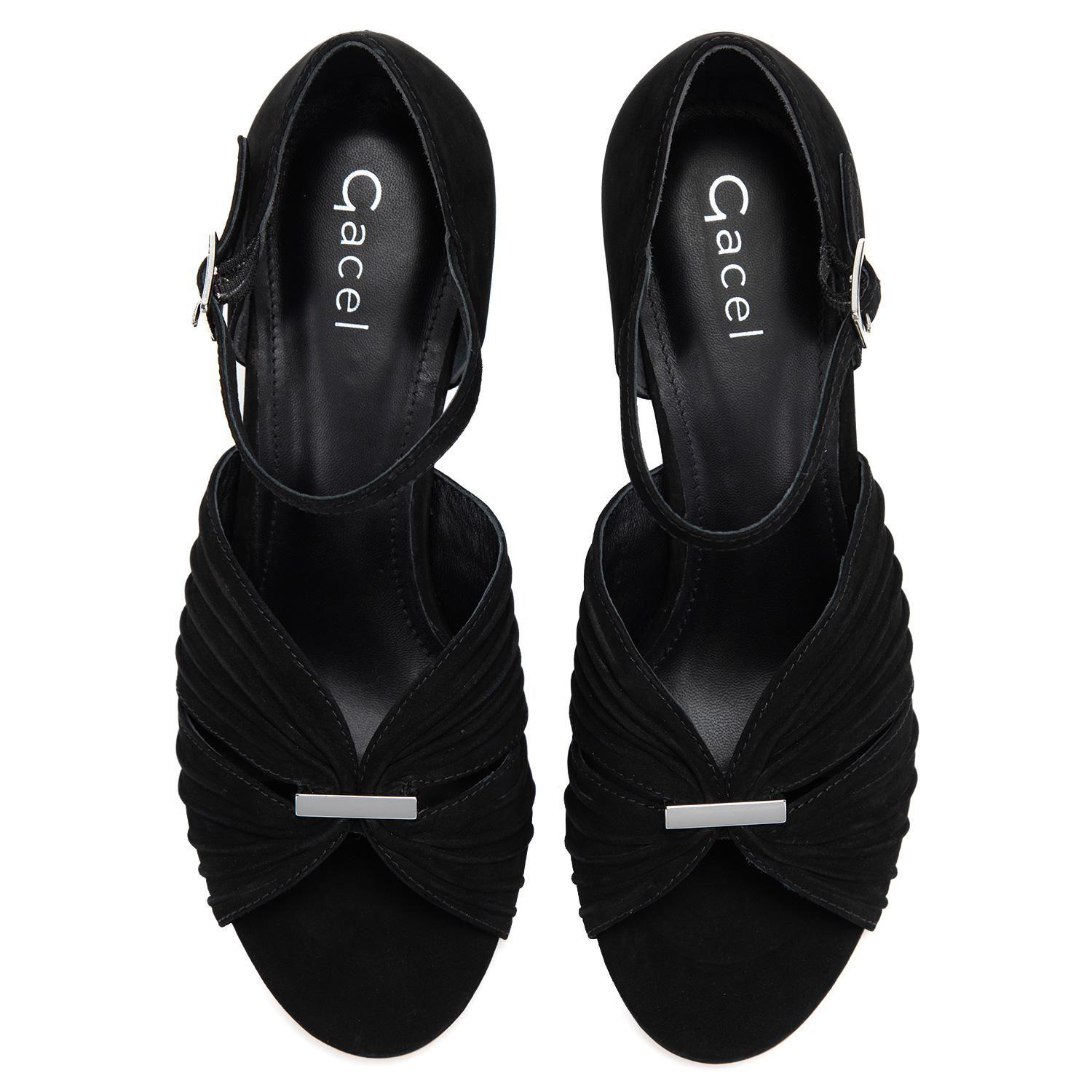 Sandalia de cuero mujer Gacel negro Enola 0661203-3