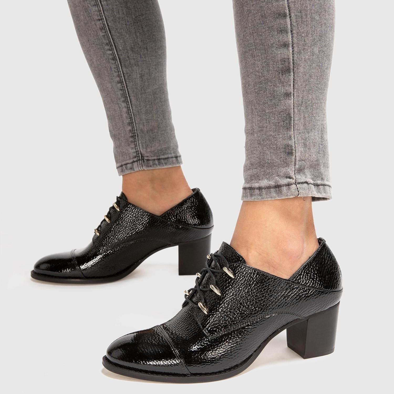 Zapato de cuero mujer Gacel negro Claudia 0658720-1