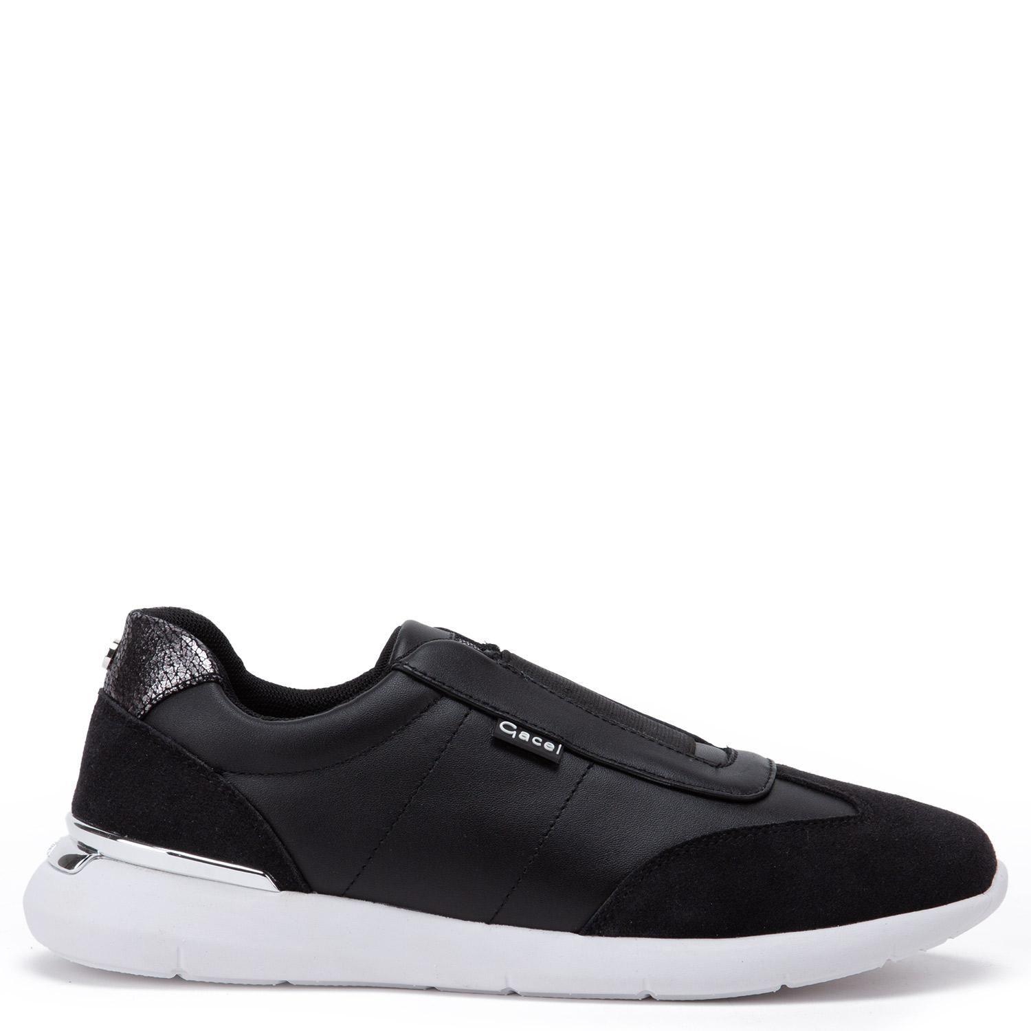 Zapatilla de cuero mujer Gacel negro Steffy-0