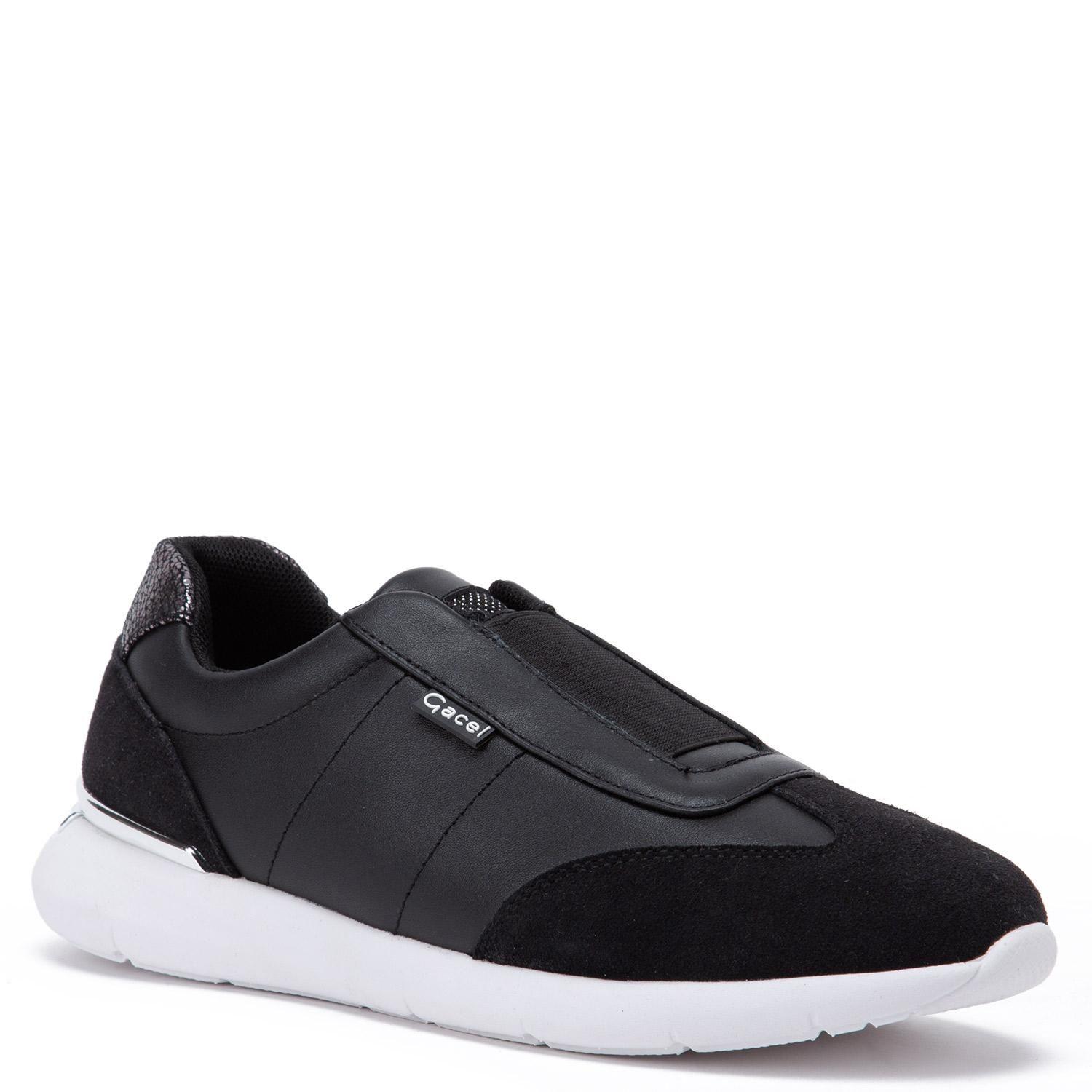 Zapatilla de cuero mujer Gacel negro Steffy-2
