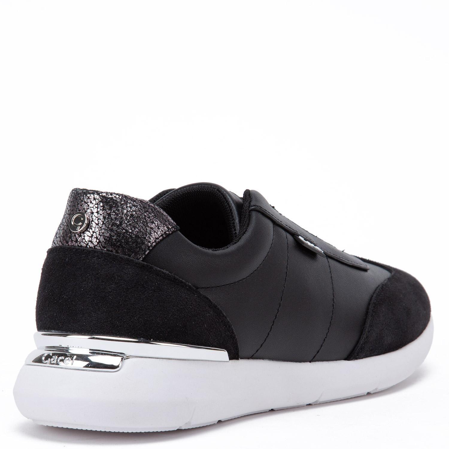 Zapatilla de cuero mujer Gacel negro Steffy-4