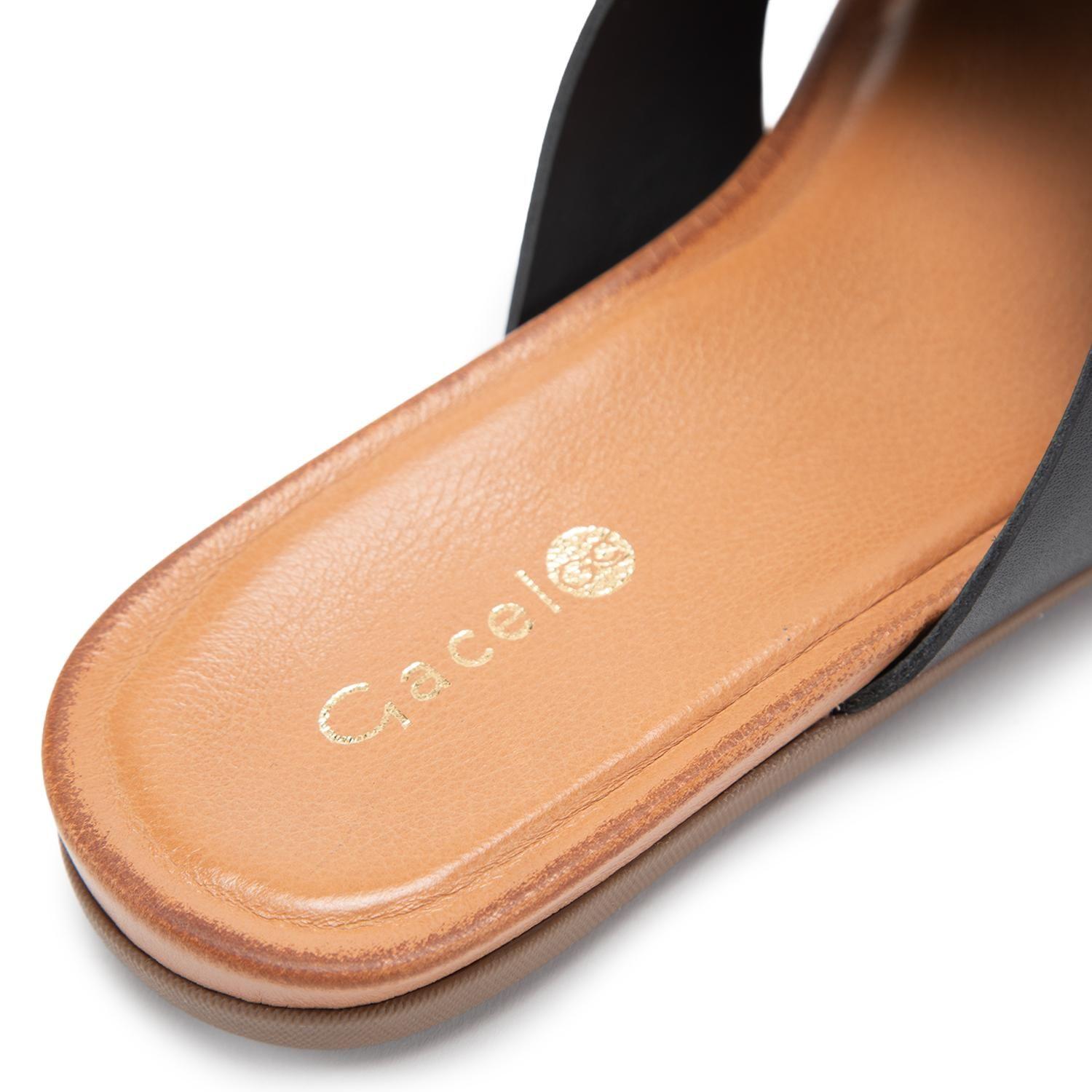 Sandalia de cuero mujer Gacel negro Fi-6