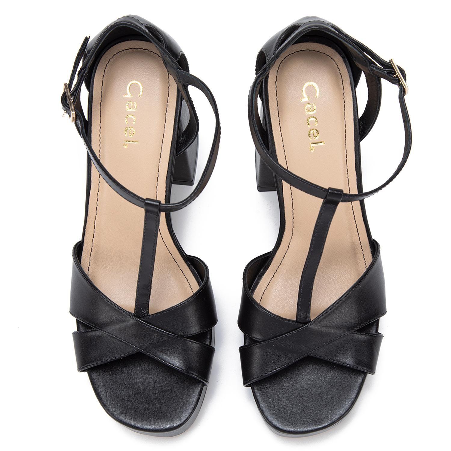 Sandalia de cuero mujer Gacel negro Rue 0661414-3