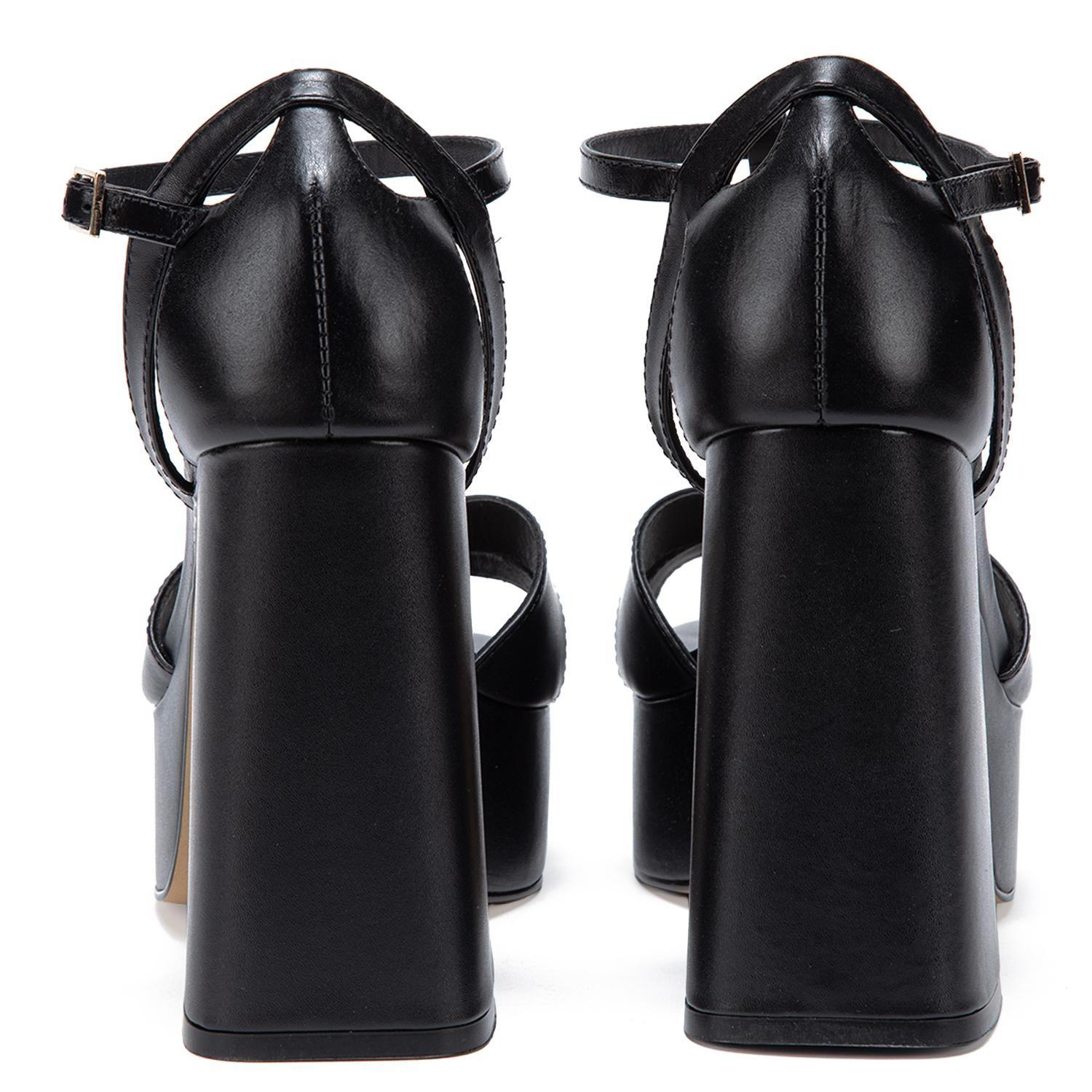 Sandalia de cuero mujer Gacel negro Rue 0661414-4