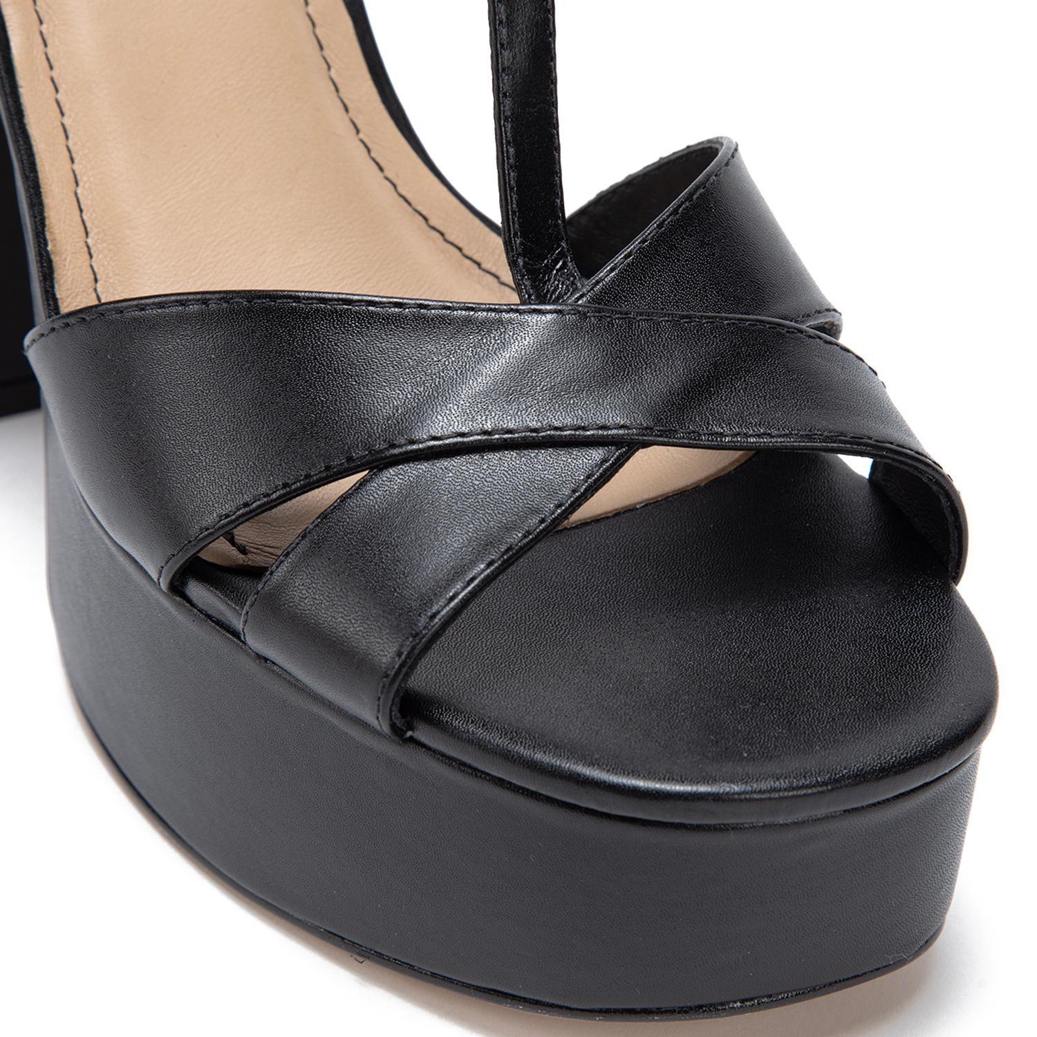 Sandalia de cuero mujer Gacel negro Rue 0661414-5