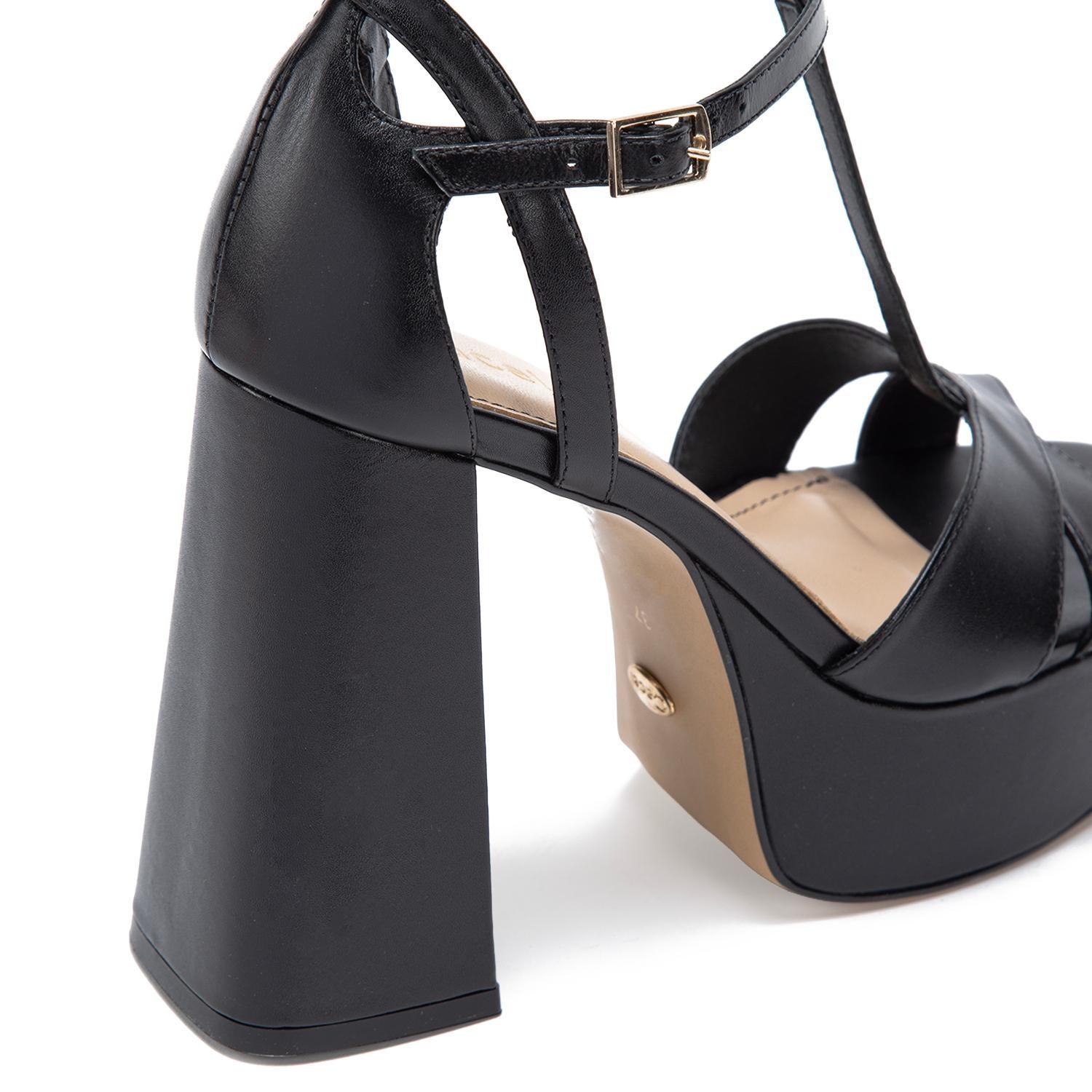 Sandalia de cuero mujer Gacel negro Rue 0661414-6