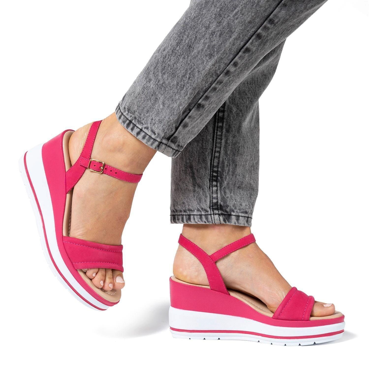 Sandalia de cuero mujer Gacel Fucsia Kendall 0658996-1