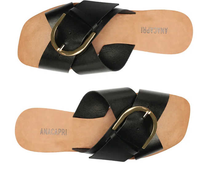 Sandalia de cuero mujer Anacapri negro Lupe C3061200280001-4