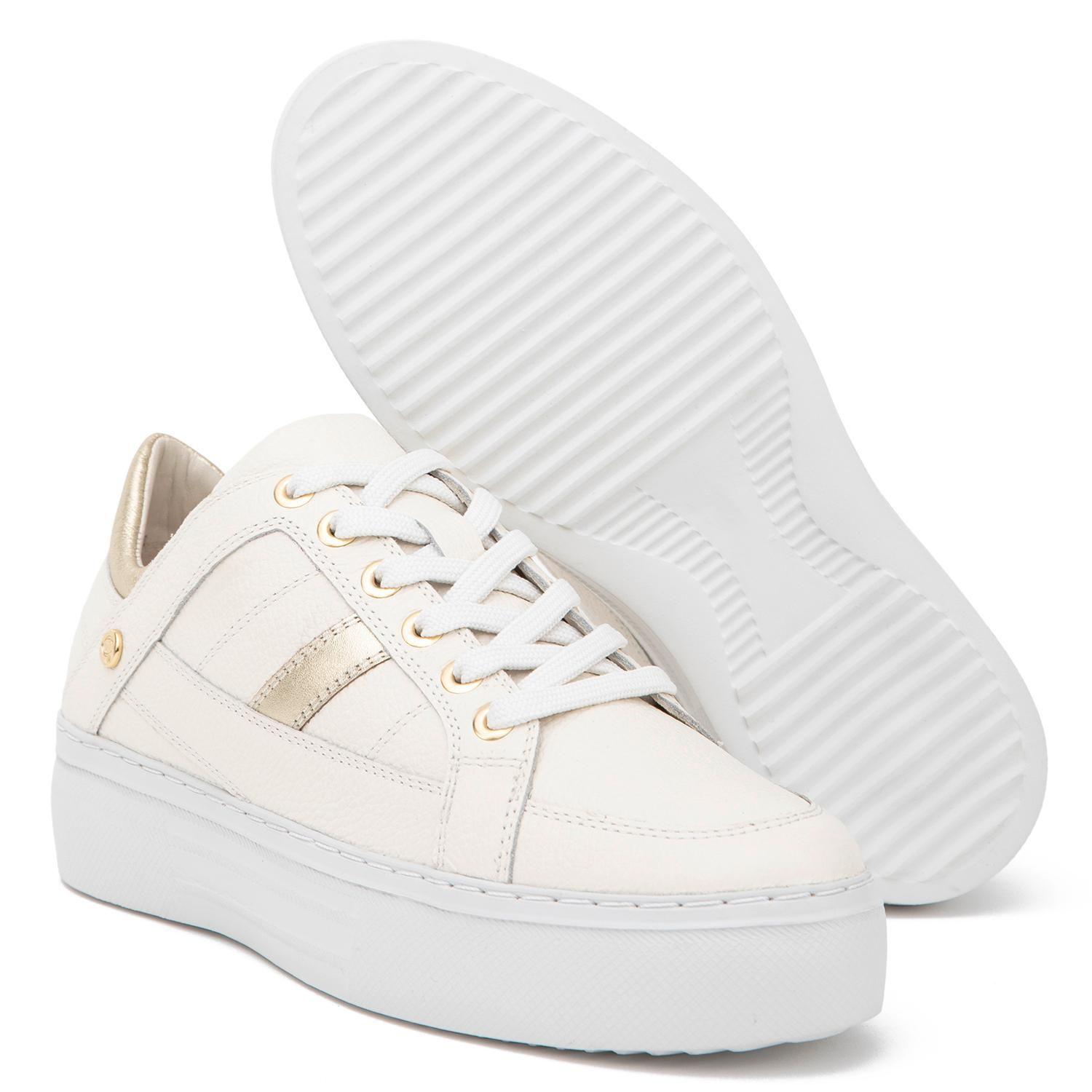 Zapatilla de cuero mujer Gacel off white Regina-3