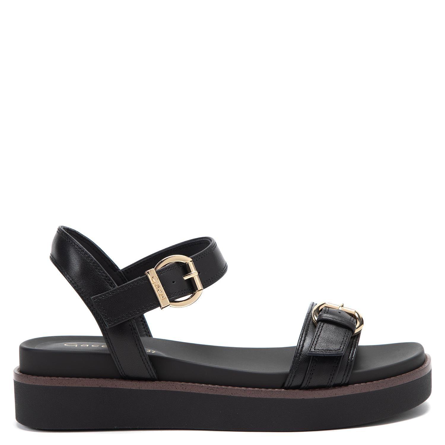 Sandalia de cuero mujer Gacel negro Misy-0