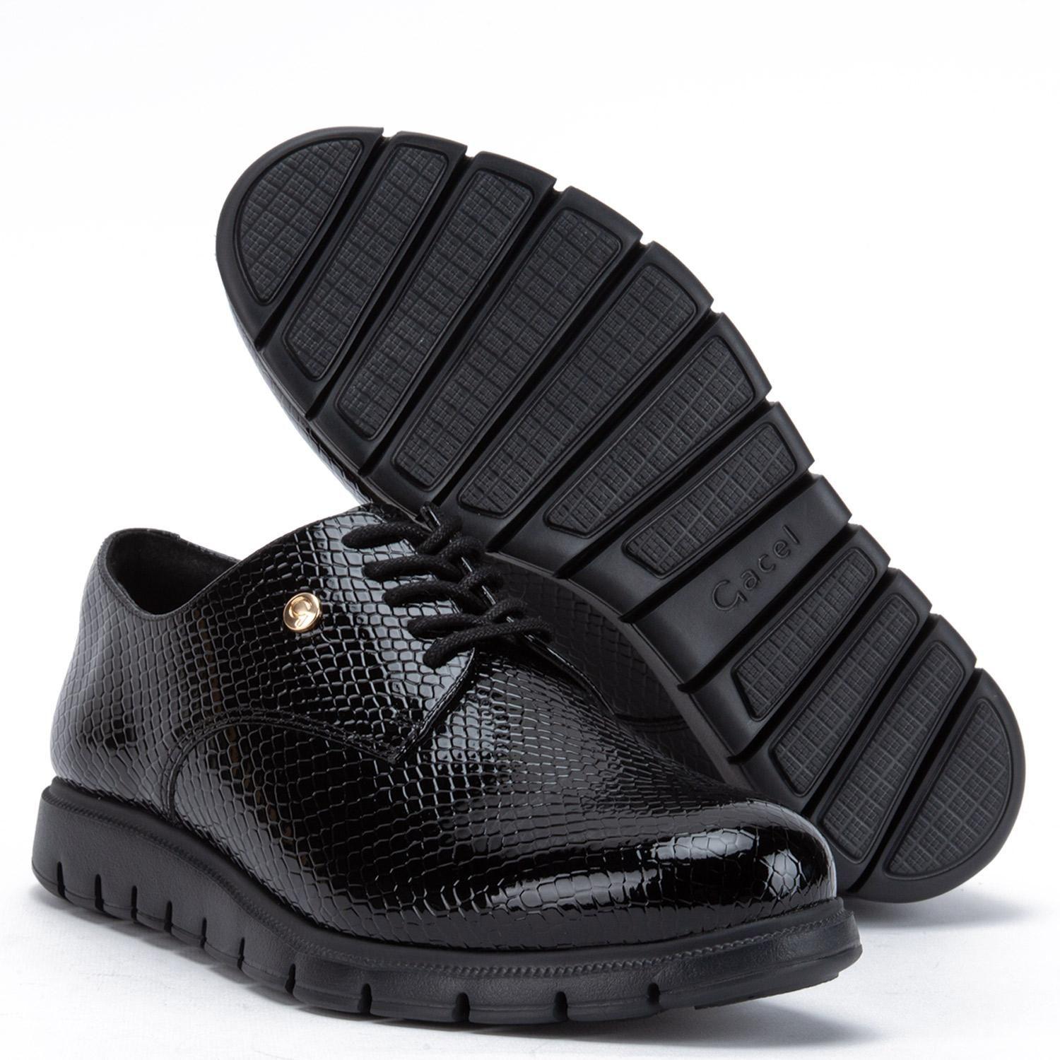 Zapato de cuero mujer Gacel negro Itati 0660626-3