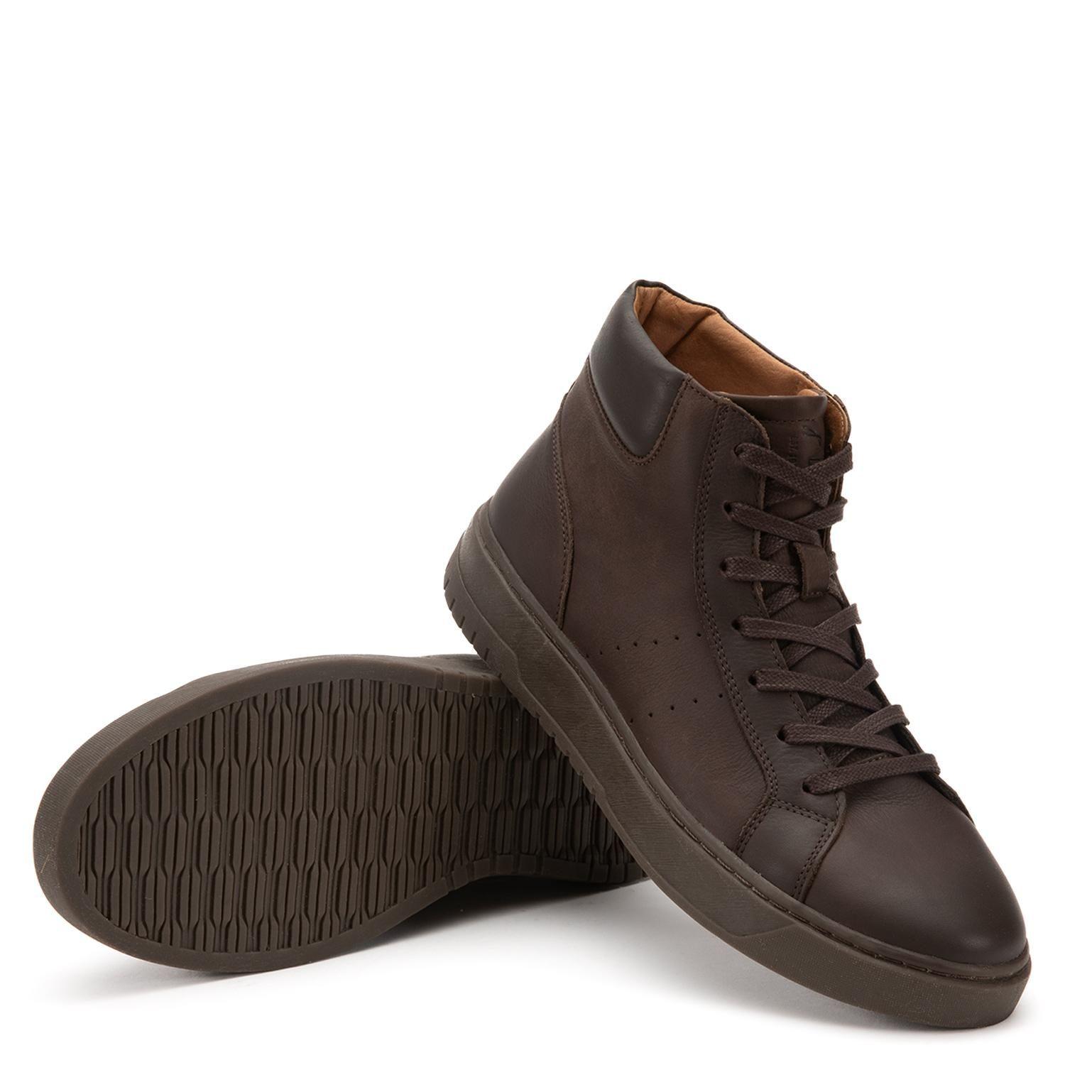 Zapatilla Caña Alta de cuero hombre Guante chocolate Hong Kong-3