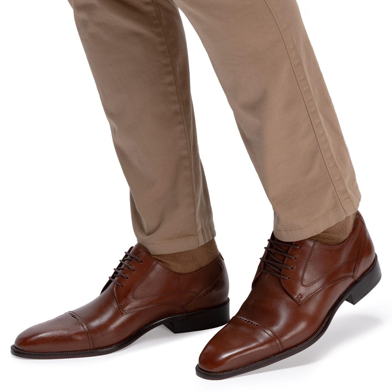 Zapato de cuero hombre Guante brandy Suela-1