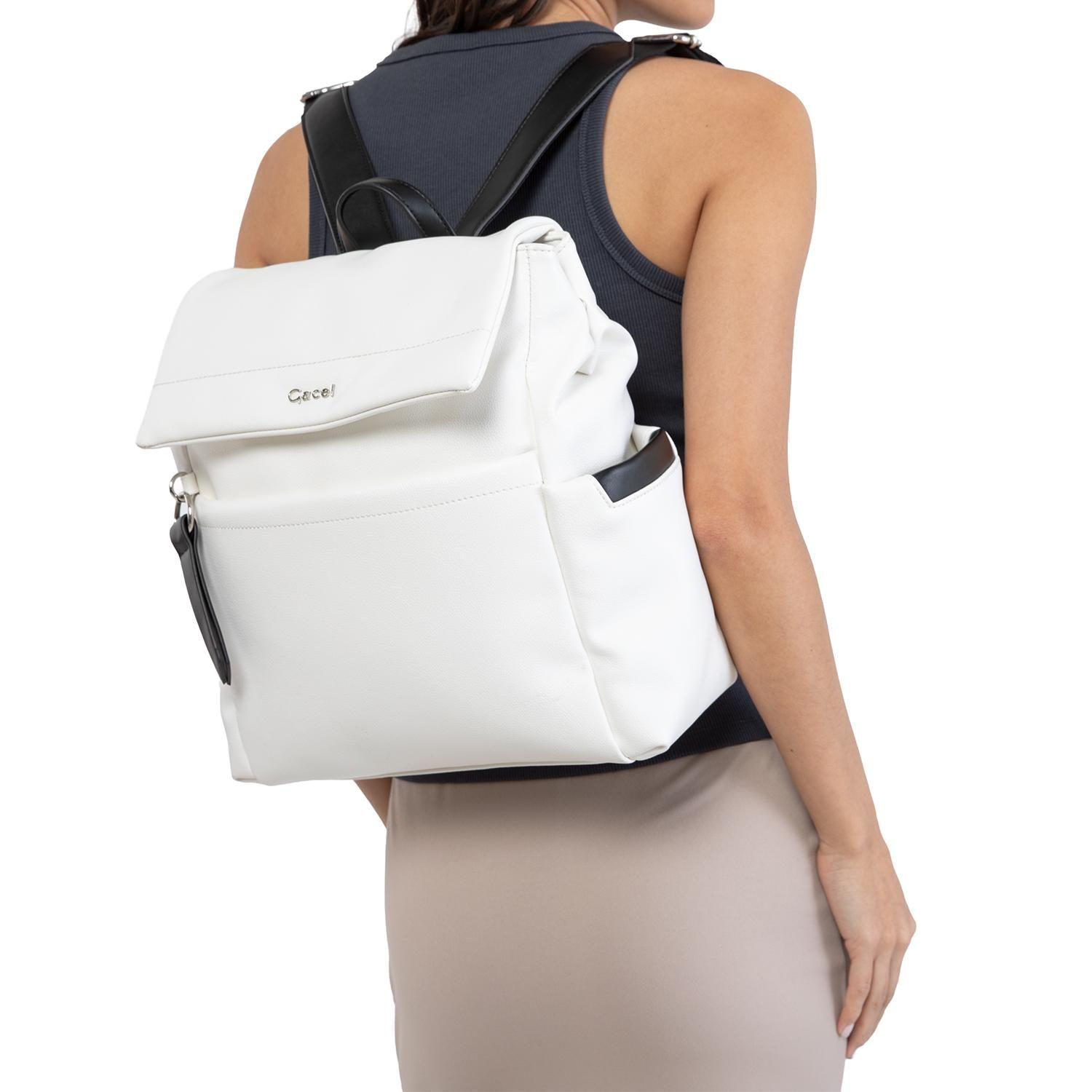 Mochila mujer Gacel blanco grande-1