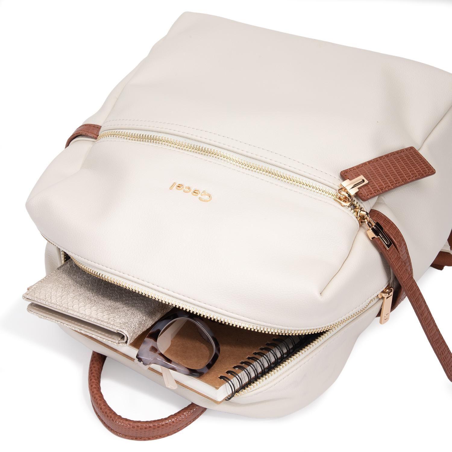 Mochila mujer Gacel off white grande-8