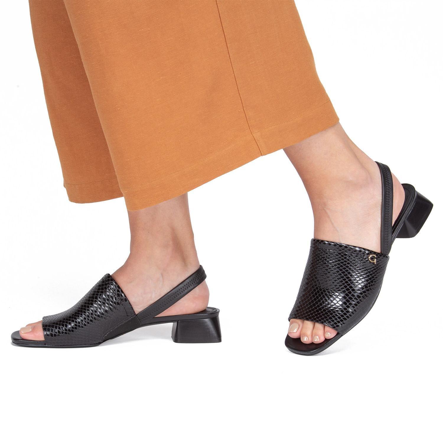 Sandalia de cuero mujer Gacel Negro Adelina-1