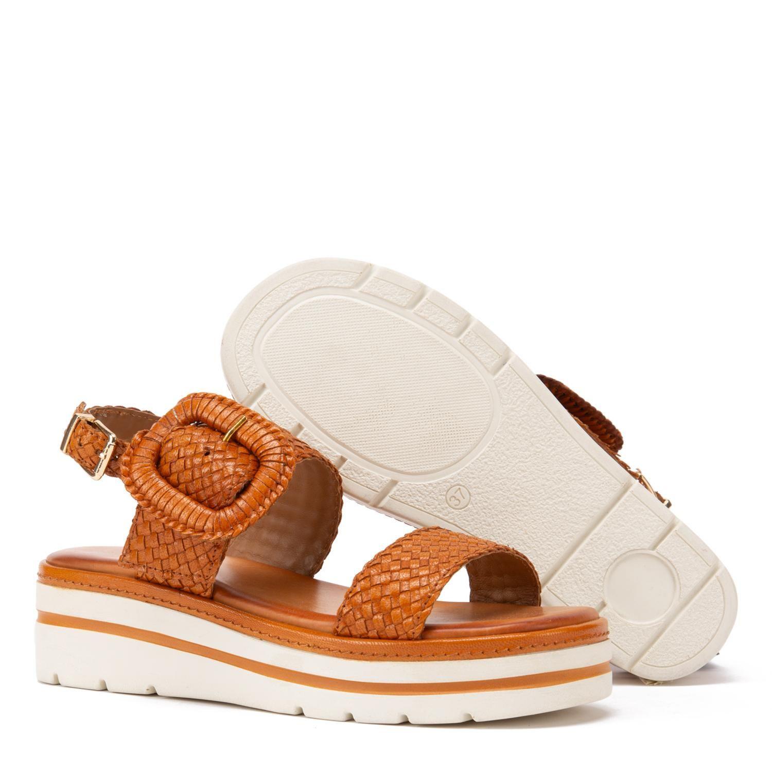 Sandalia de cuero mujer Gacel camel Elsie 0660375-3