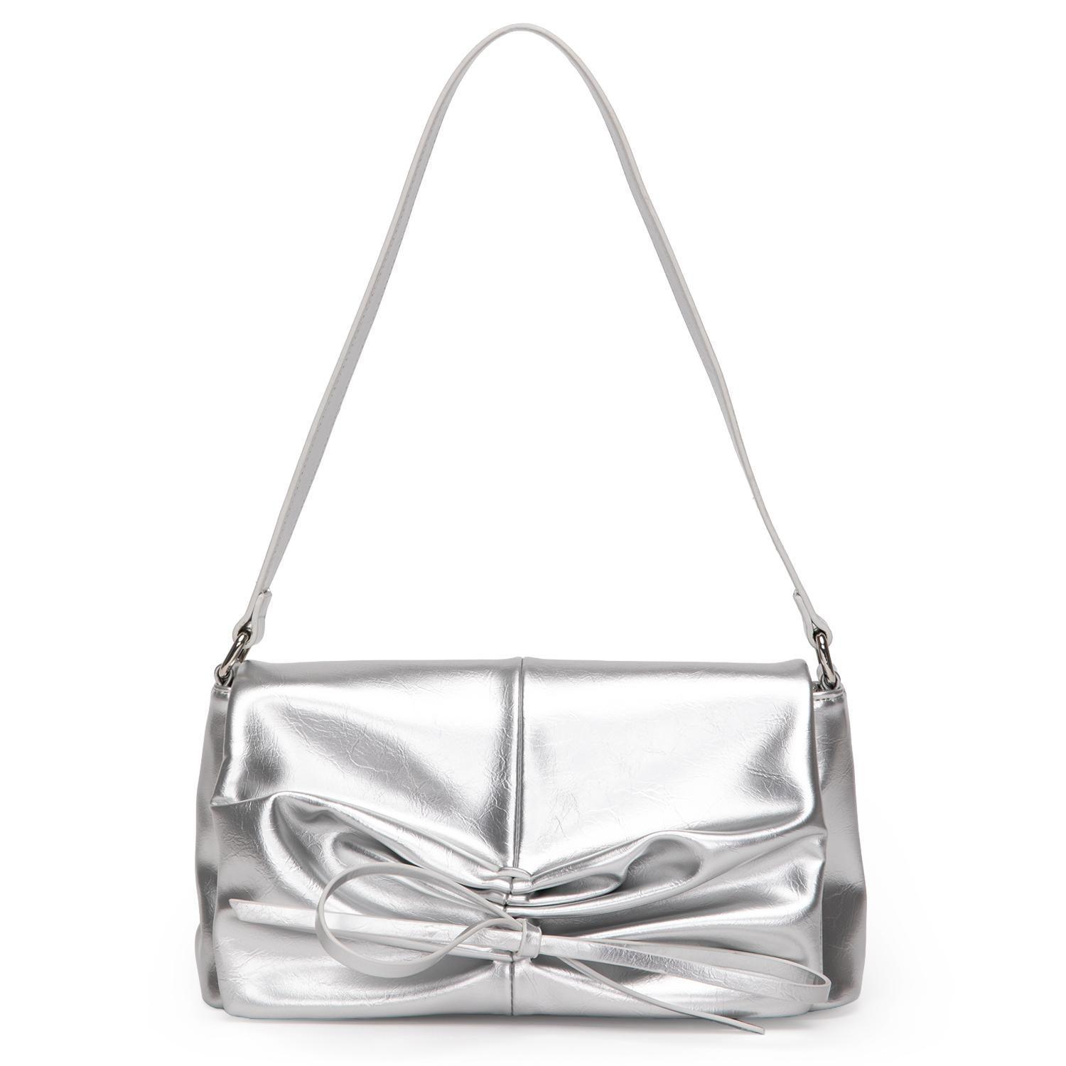 Cartera mujer Gacel plata retro con tapa-0