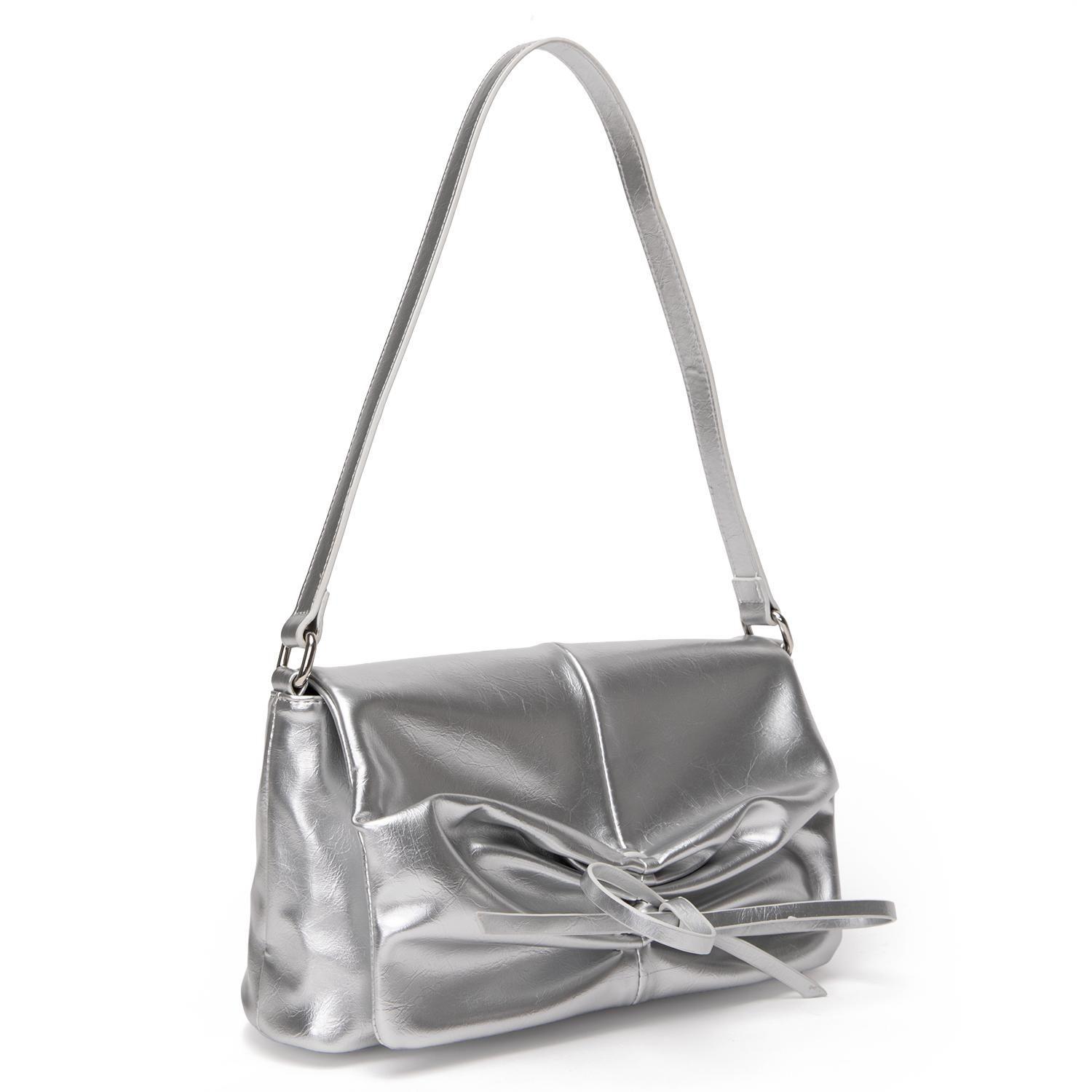 Cartera mujer Gacel plata retro con tapa-1