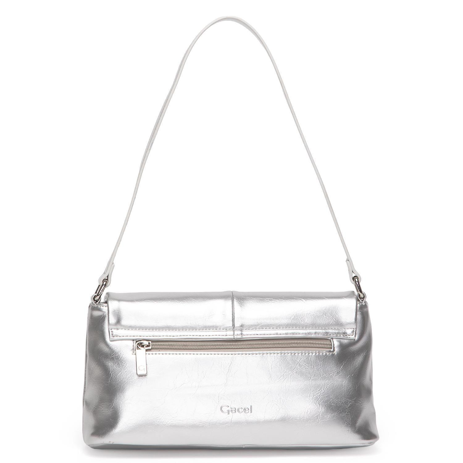 Cartera mujer Gacel plata retro con tapa-2