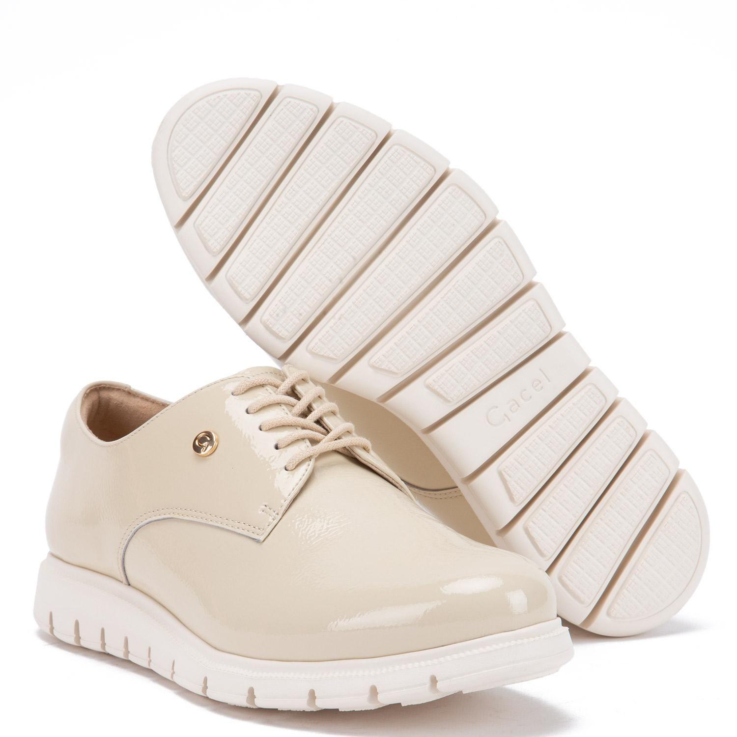 Zapato de cuero mujer Gacel off white Itati-3