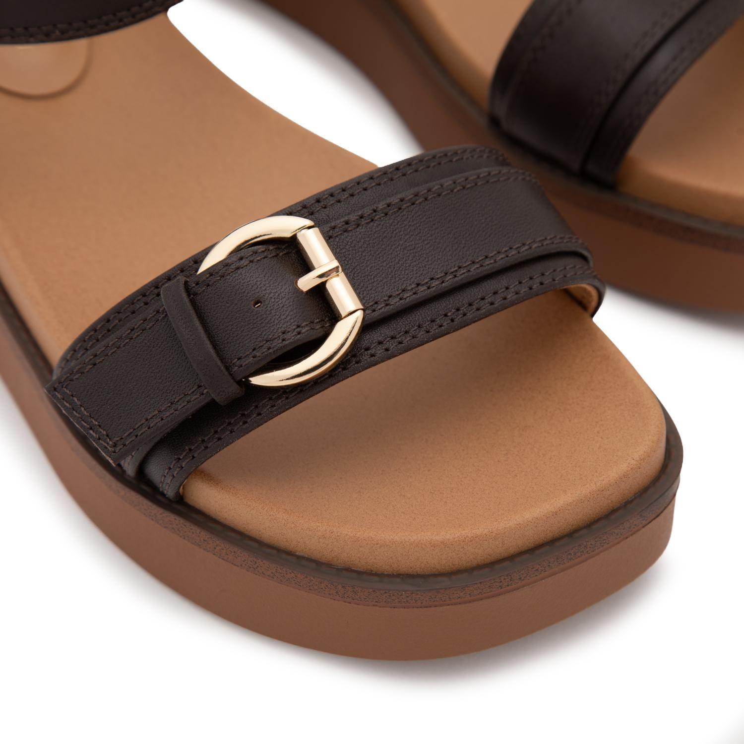 Sandalia de cuero mujer Gacel chocolate Misy-5