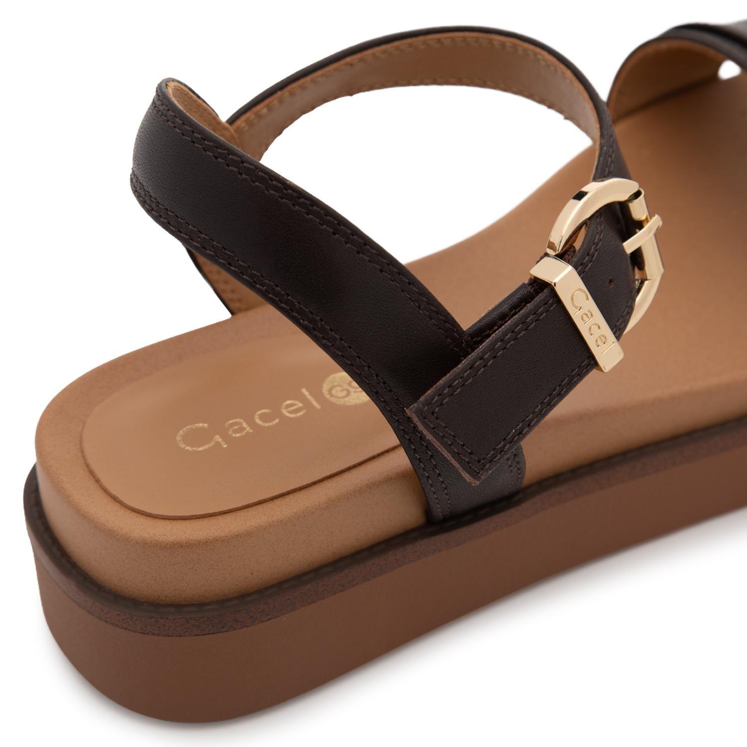 Sandalia de cuero mujer Gacel chocolate Misy-6