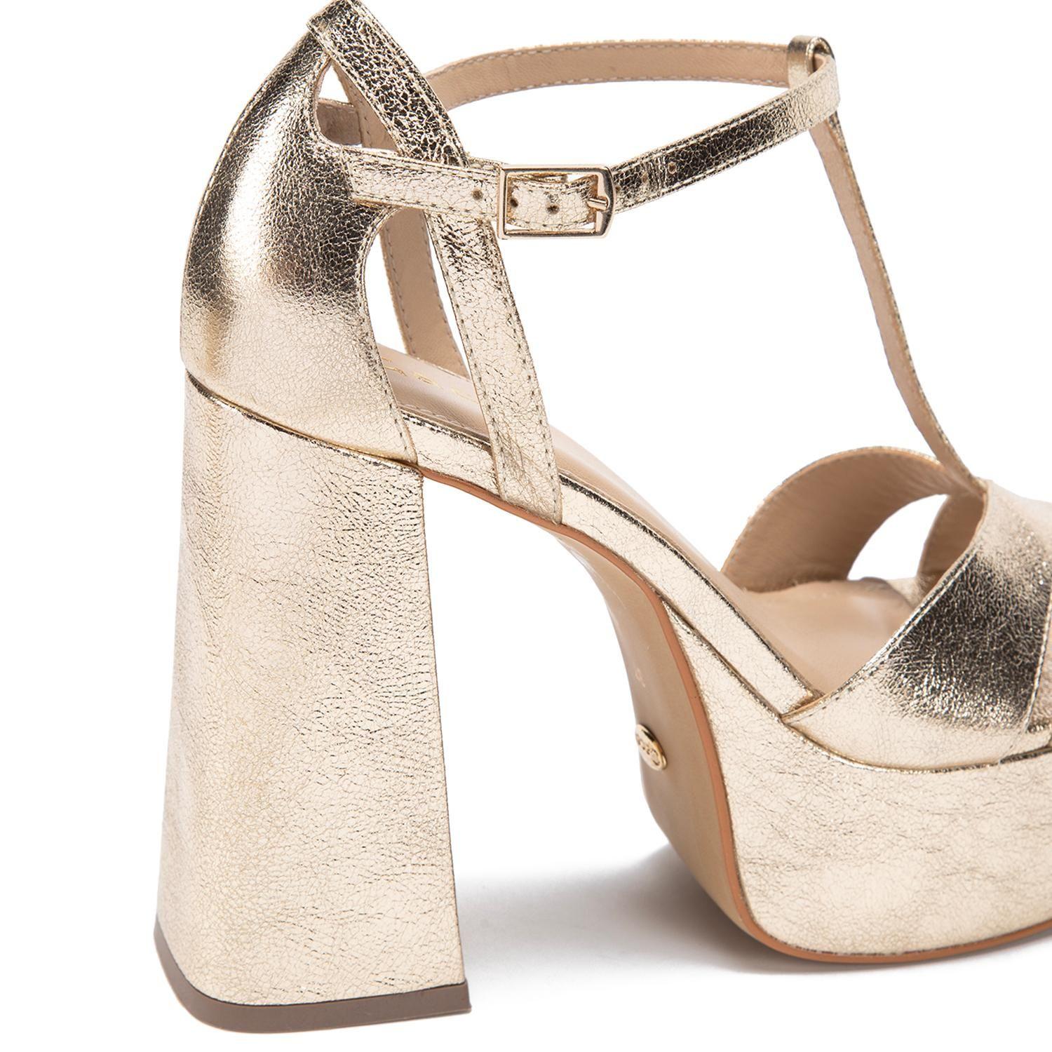 Sandalia de cuero mujer Gacel dorado Rue 0661413-6