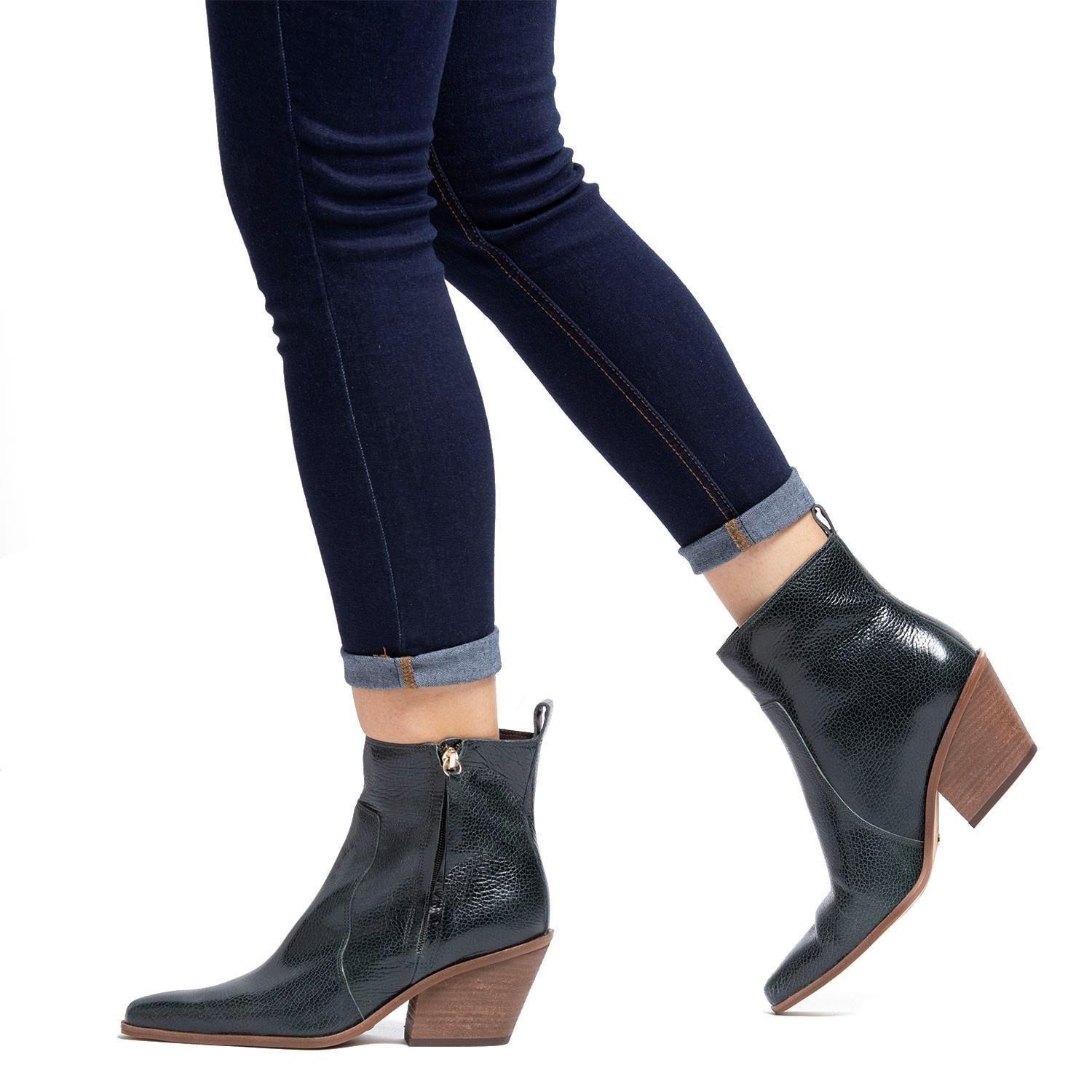 Botin de cuero mujer Gacel Verde Oscuro Beverly 0659164-1